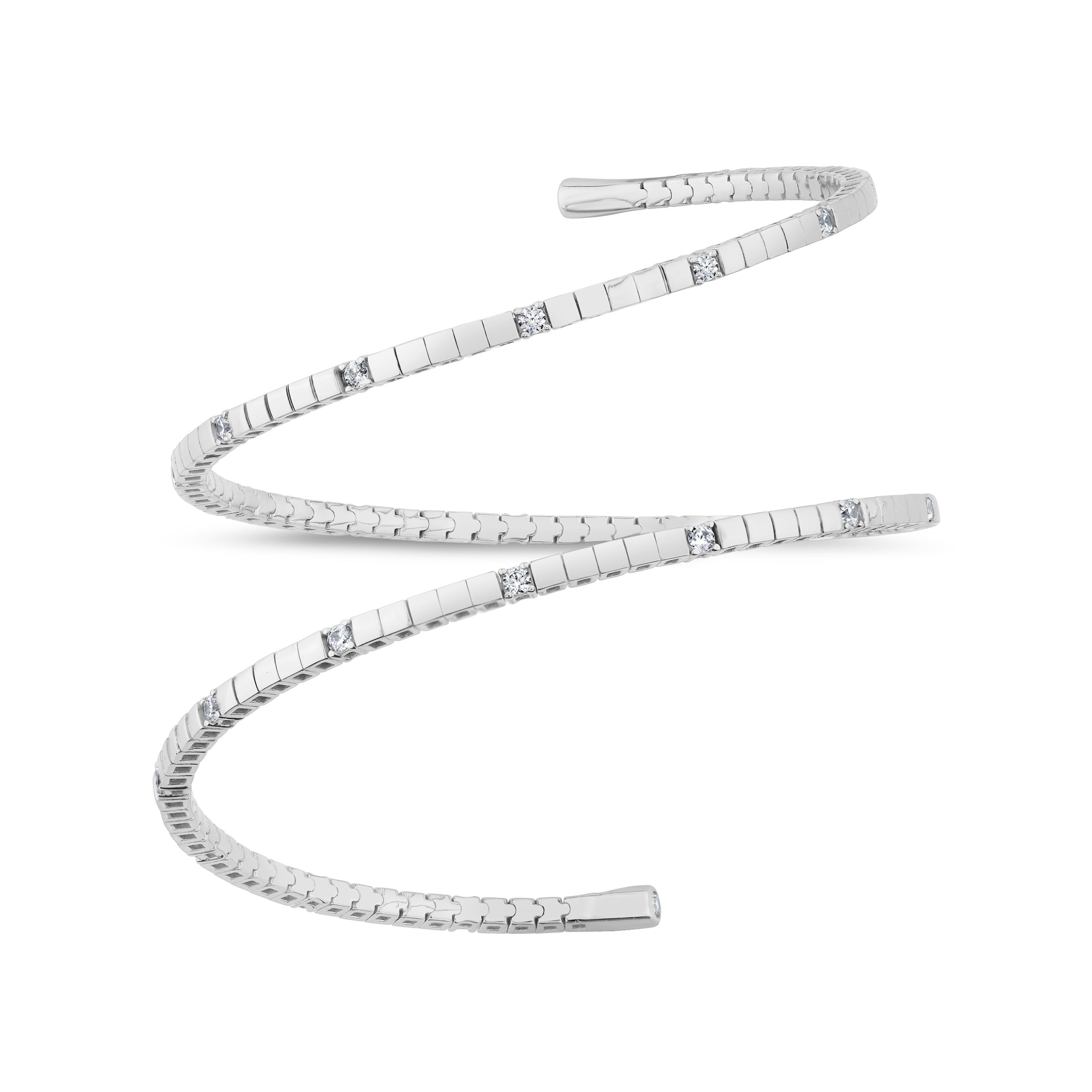 Pure Flex Two Row Bracelet Finished in Platinum