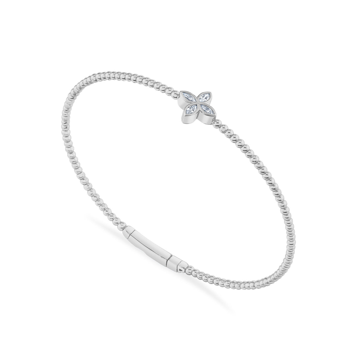 Contour Clover Beaded Bangle