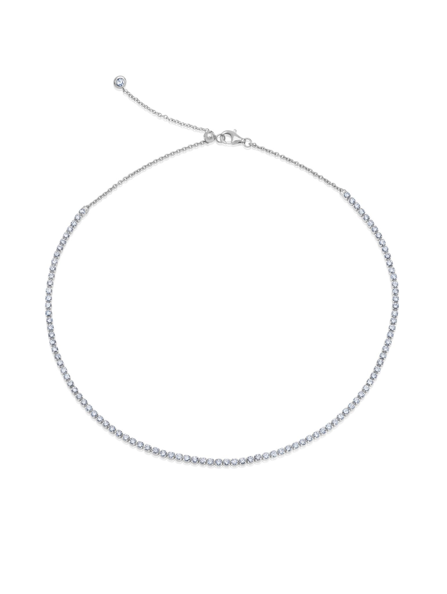 2mm Adjustable Choker Tennis Necklace