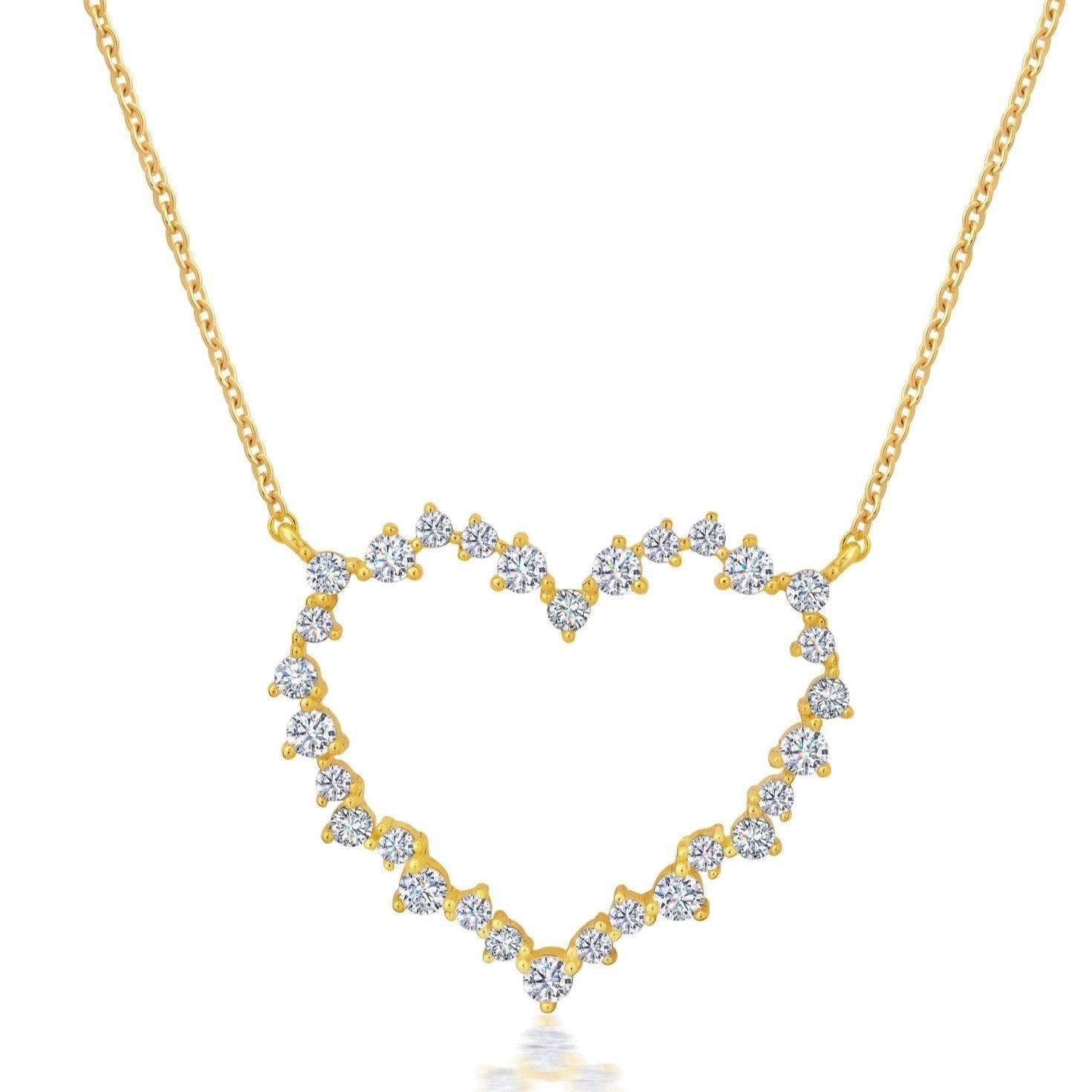 Adore Open Heart Necklace in Platinum - CRISLU