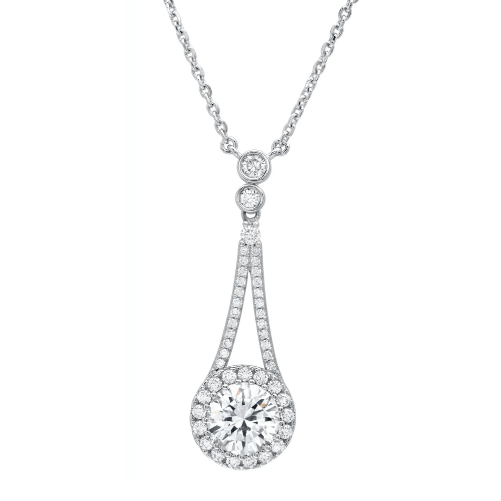 Andrew Prince by Crislu Two Row Cluster Drop Necklace - CRISLU