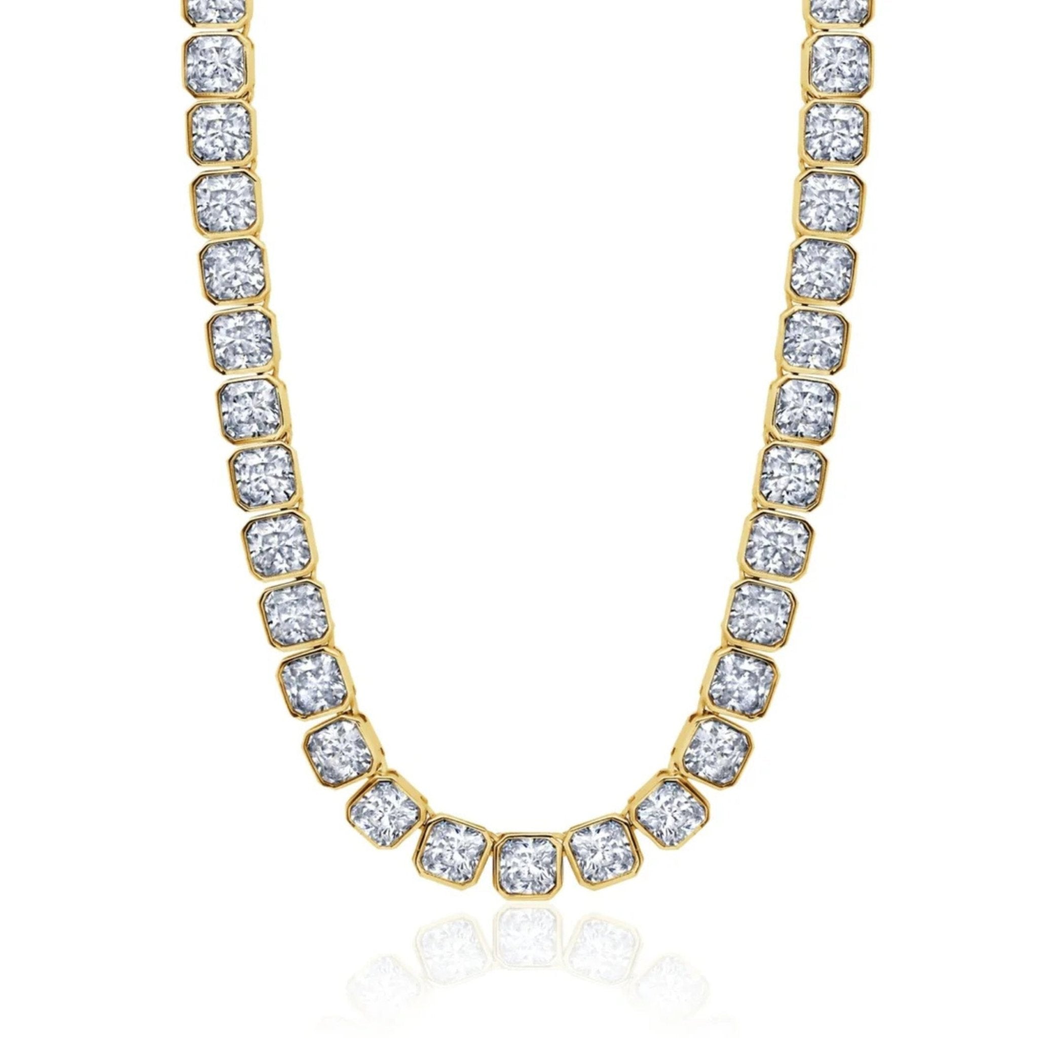 Asscher Cut 20" Necklace Finished in Gold - CRISLU