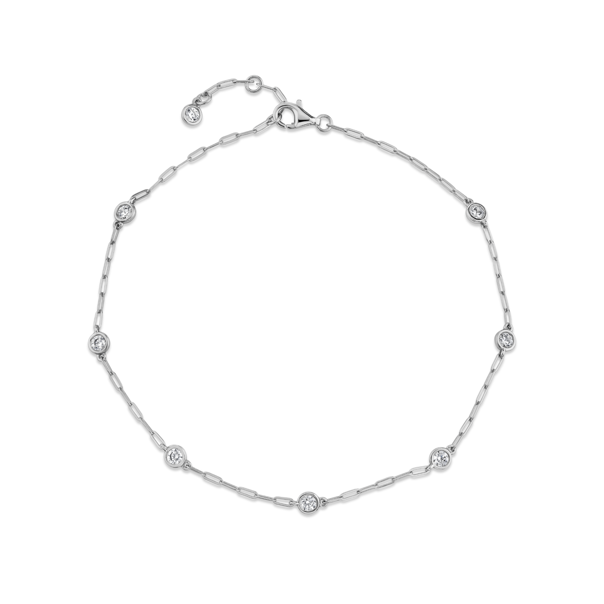 Aura Station Anklet in Platinum - CRISLU