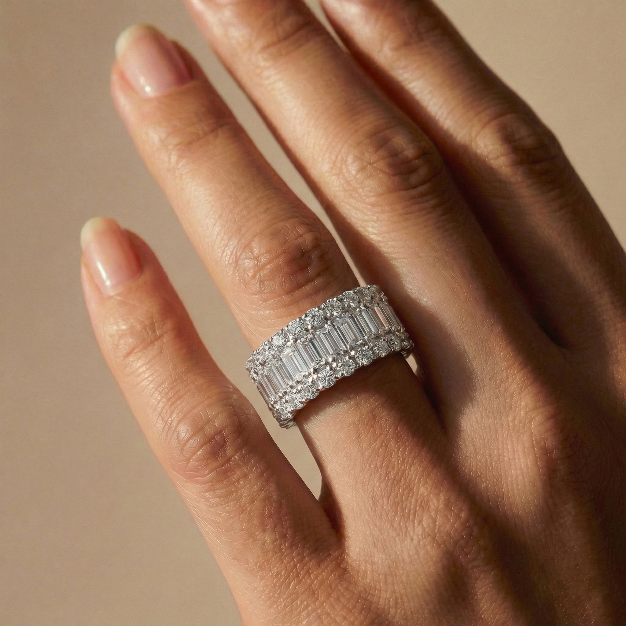 Baguette & Brilliant Eternity Band - CRISLU
