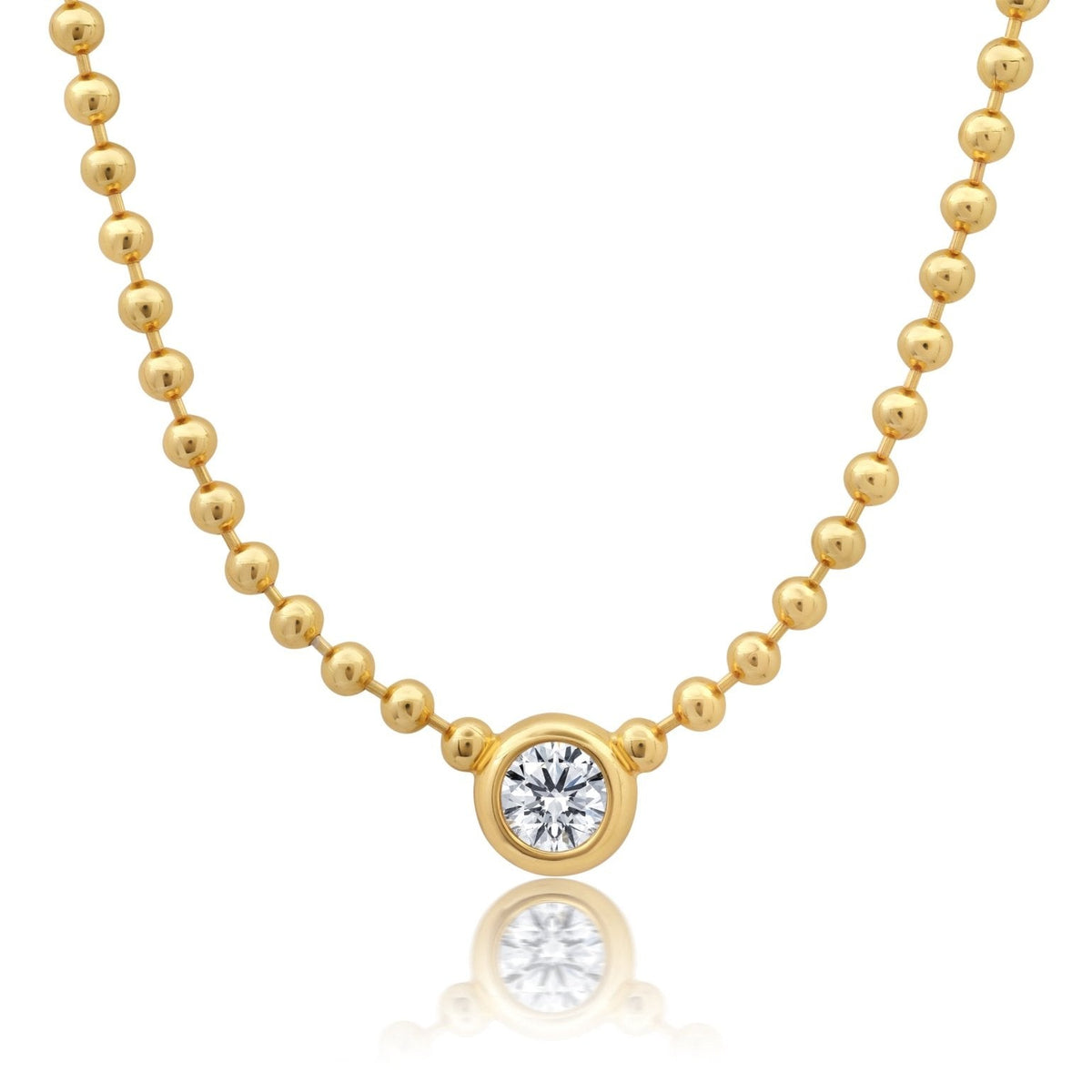 BBY Solitaire Necklace in Gold - CRISLU
