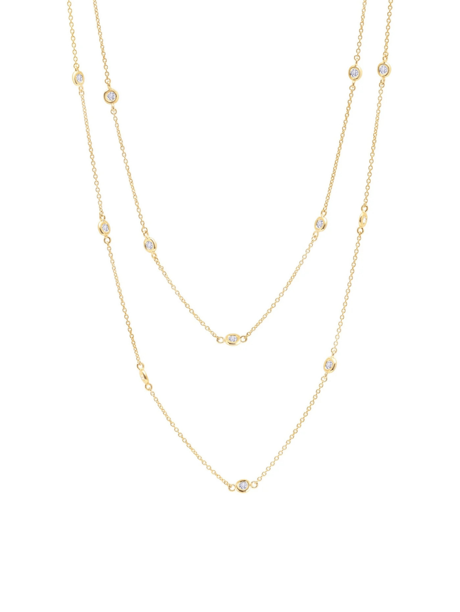 Bezel 36" Necklace Finished in 18kt Yellow Gold - 2mm - CRISLU