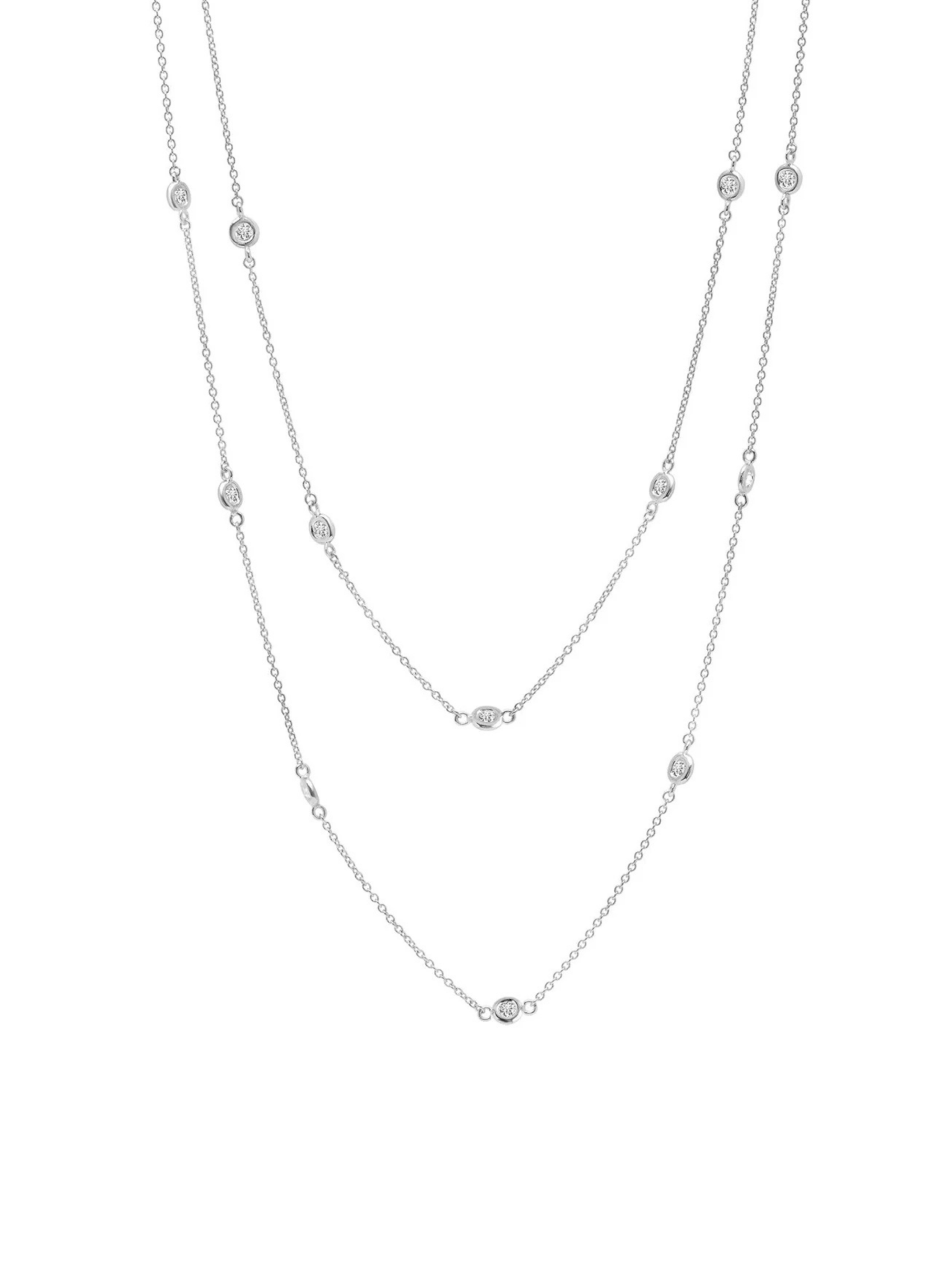 Bezel 36" Necklace Finished in Pure Platinum - 2mm - CRISLU