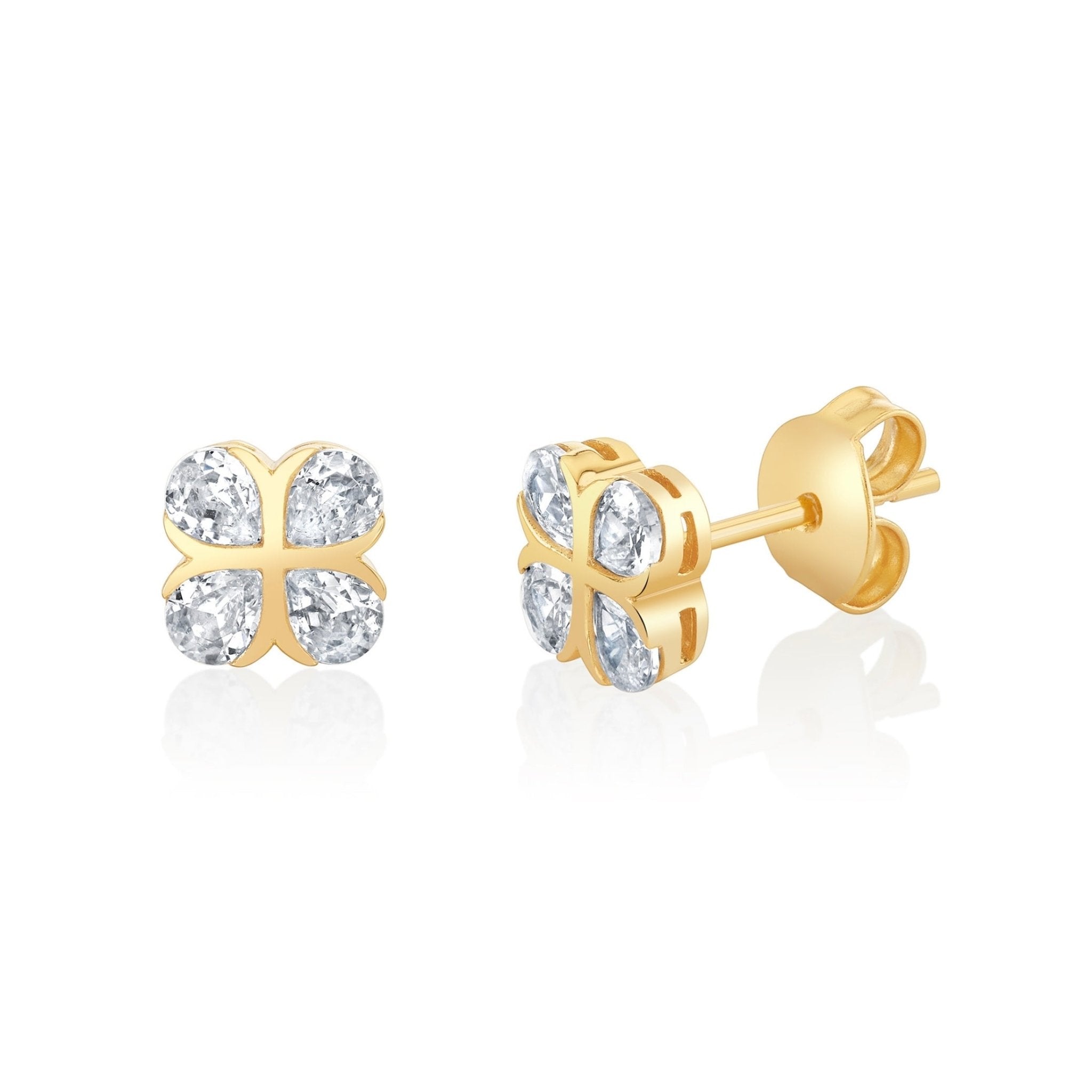 Bloom Clover Stud Earrings - CRISLU