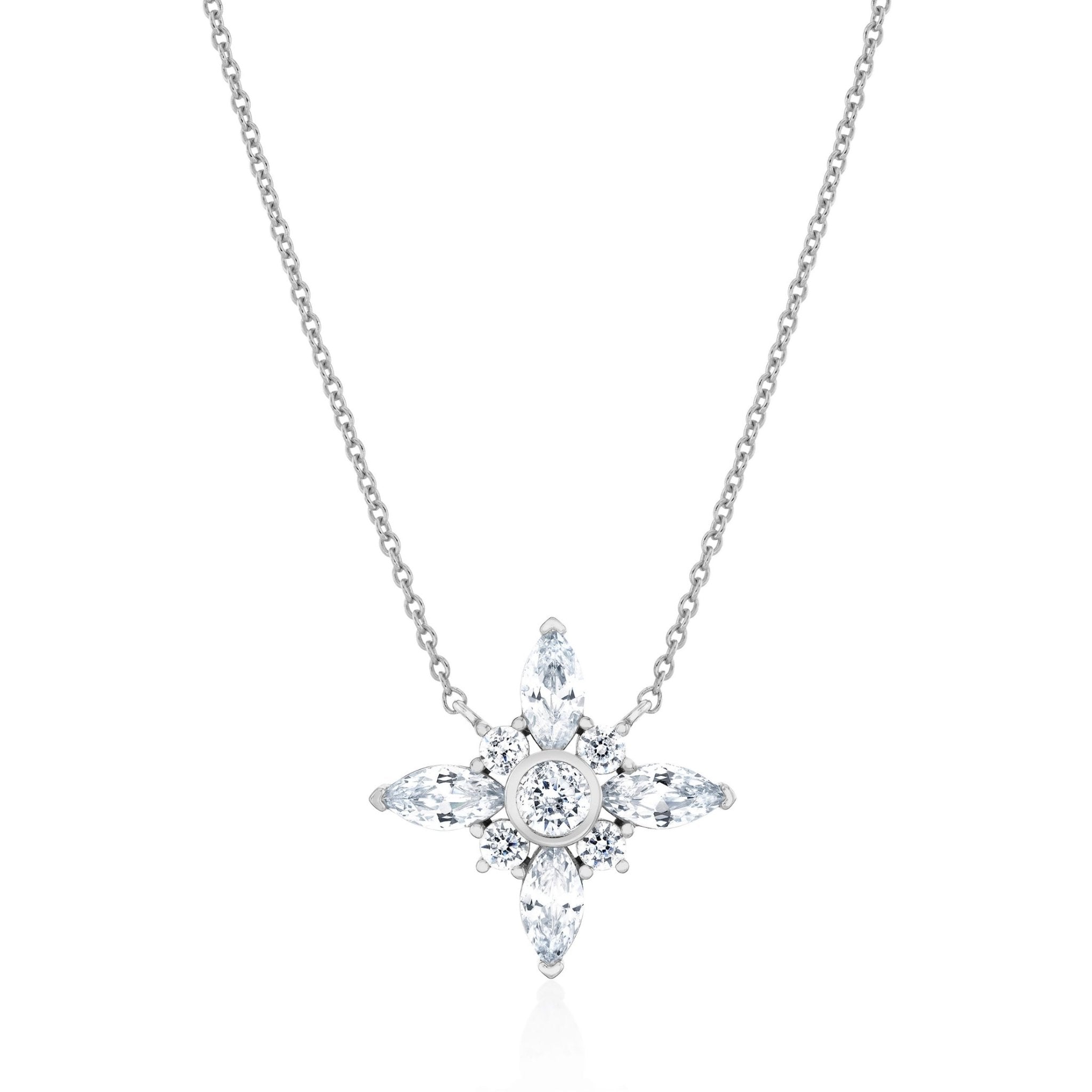 Bloom Marquise Floral Pendant Necklace - CRISLU