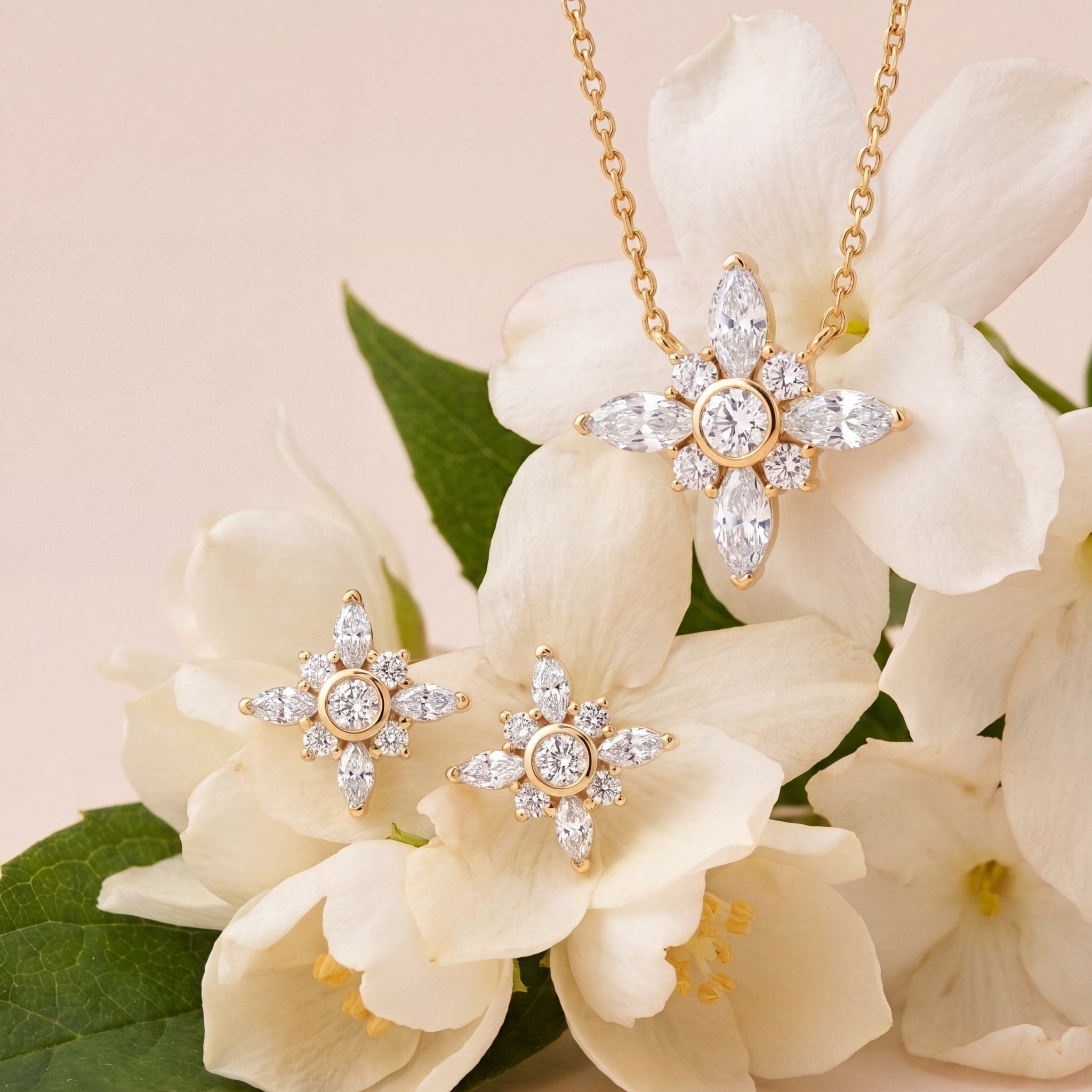 Bloom Marquise Floral Stud Earrings - CRISLU