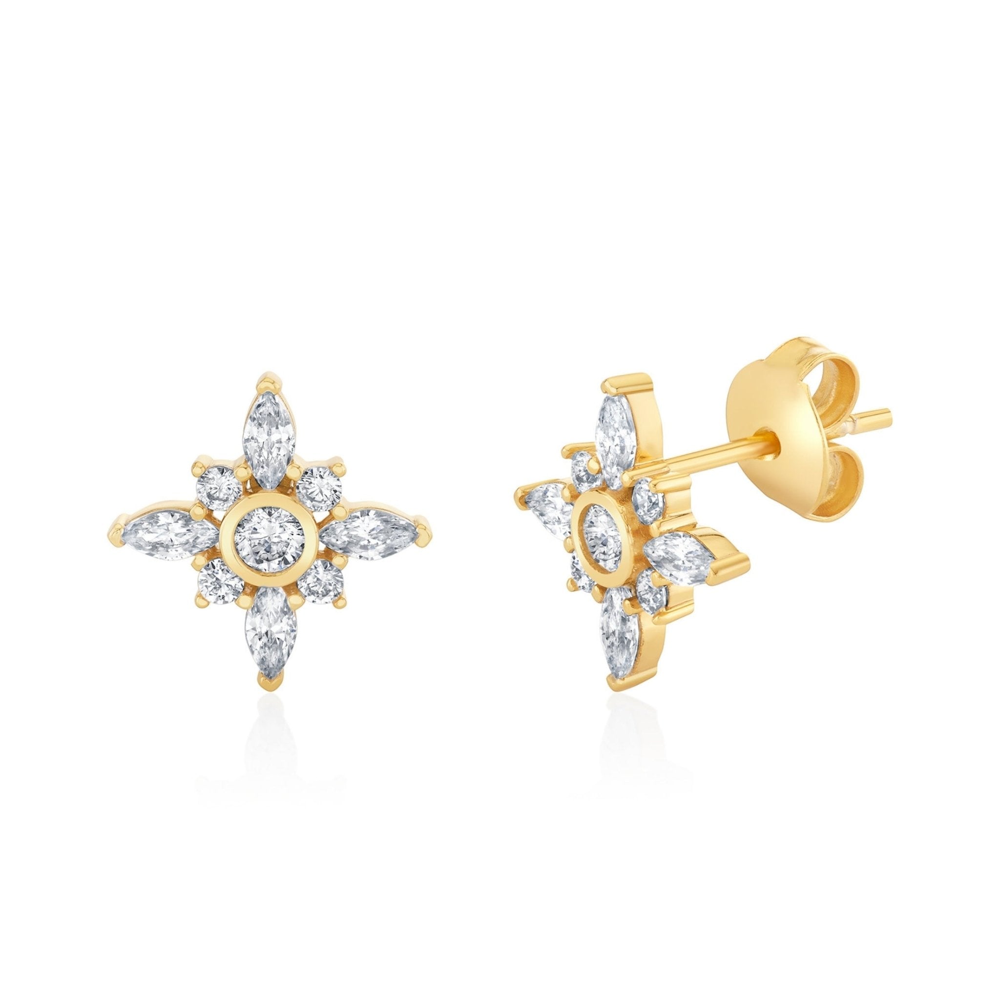Bloom Marquise Floral Stud Earrings - CRISLU