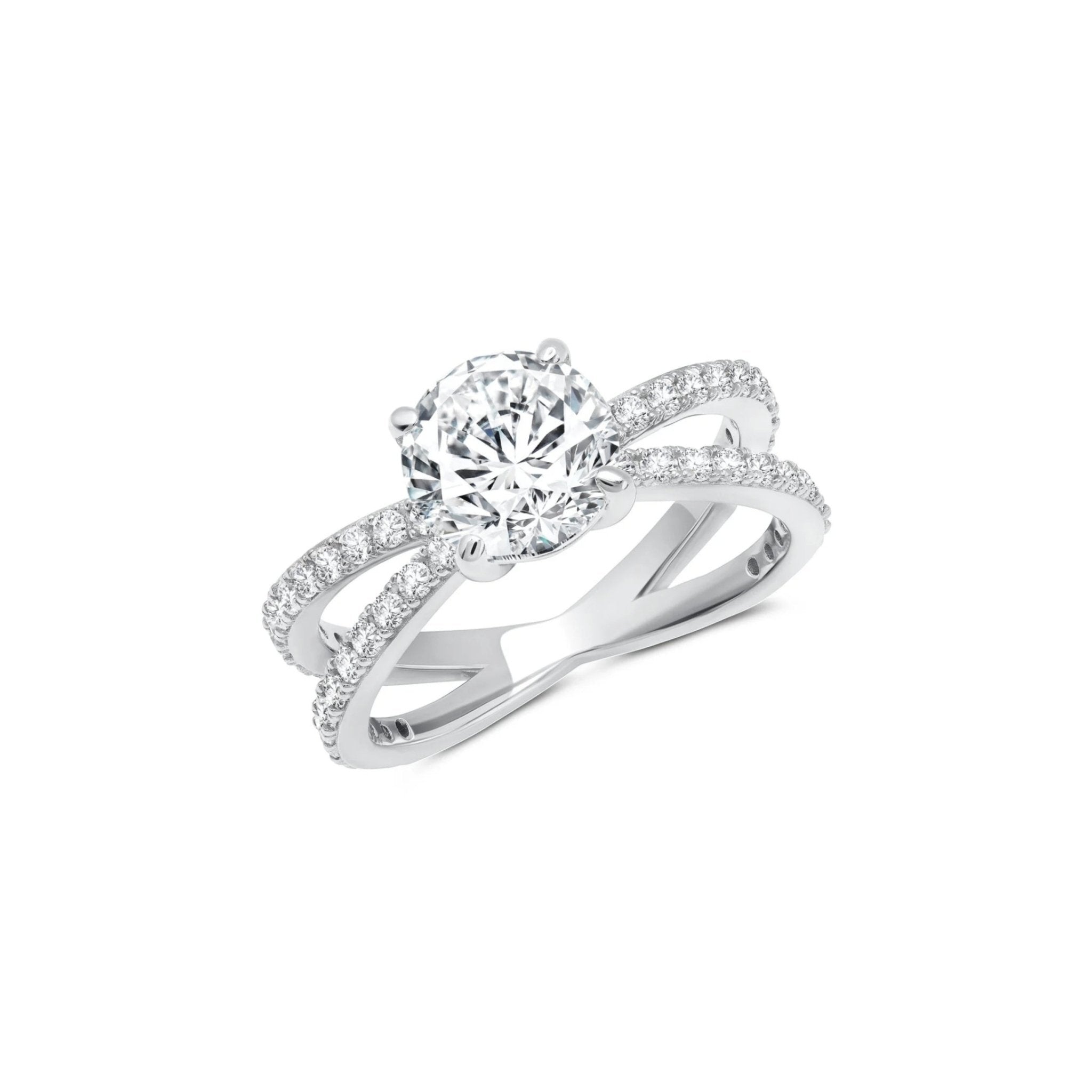 Brilliant Cut Unity Ring Finished in Platinum - CRISLU