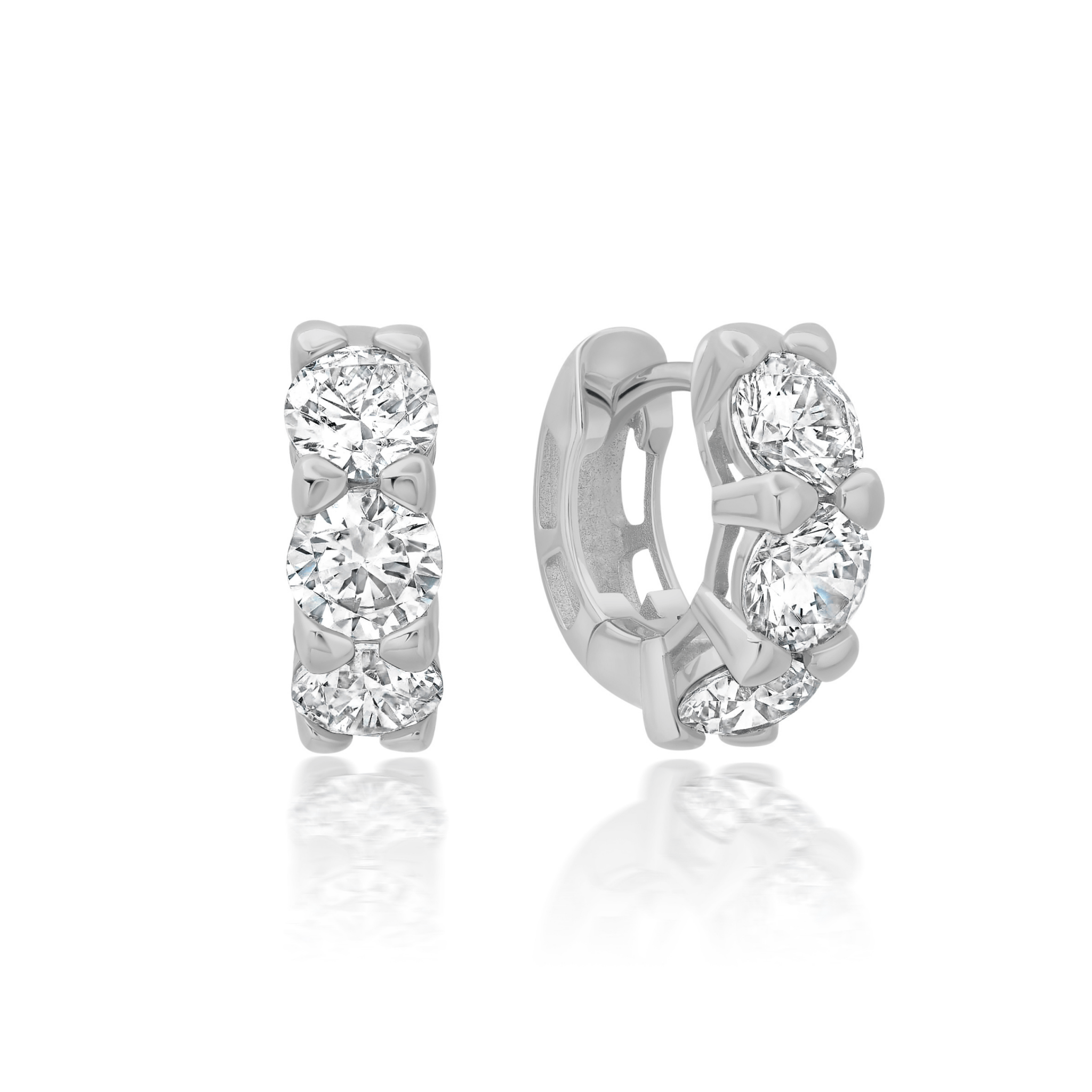 Brilliant Huggie Hoops in Platinum - CRISLU
