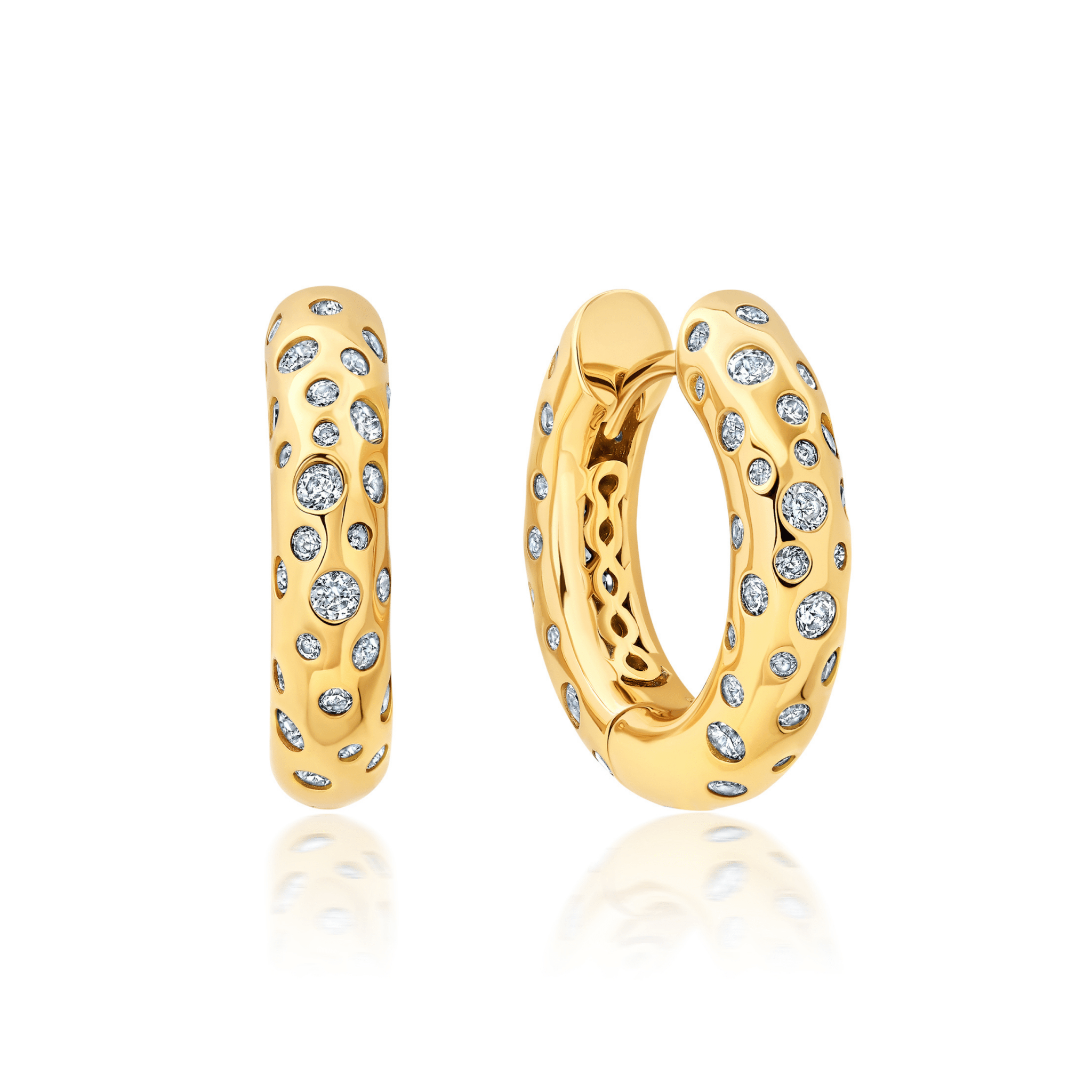 Cascade Huggie Hoops in Gold - CRISLU