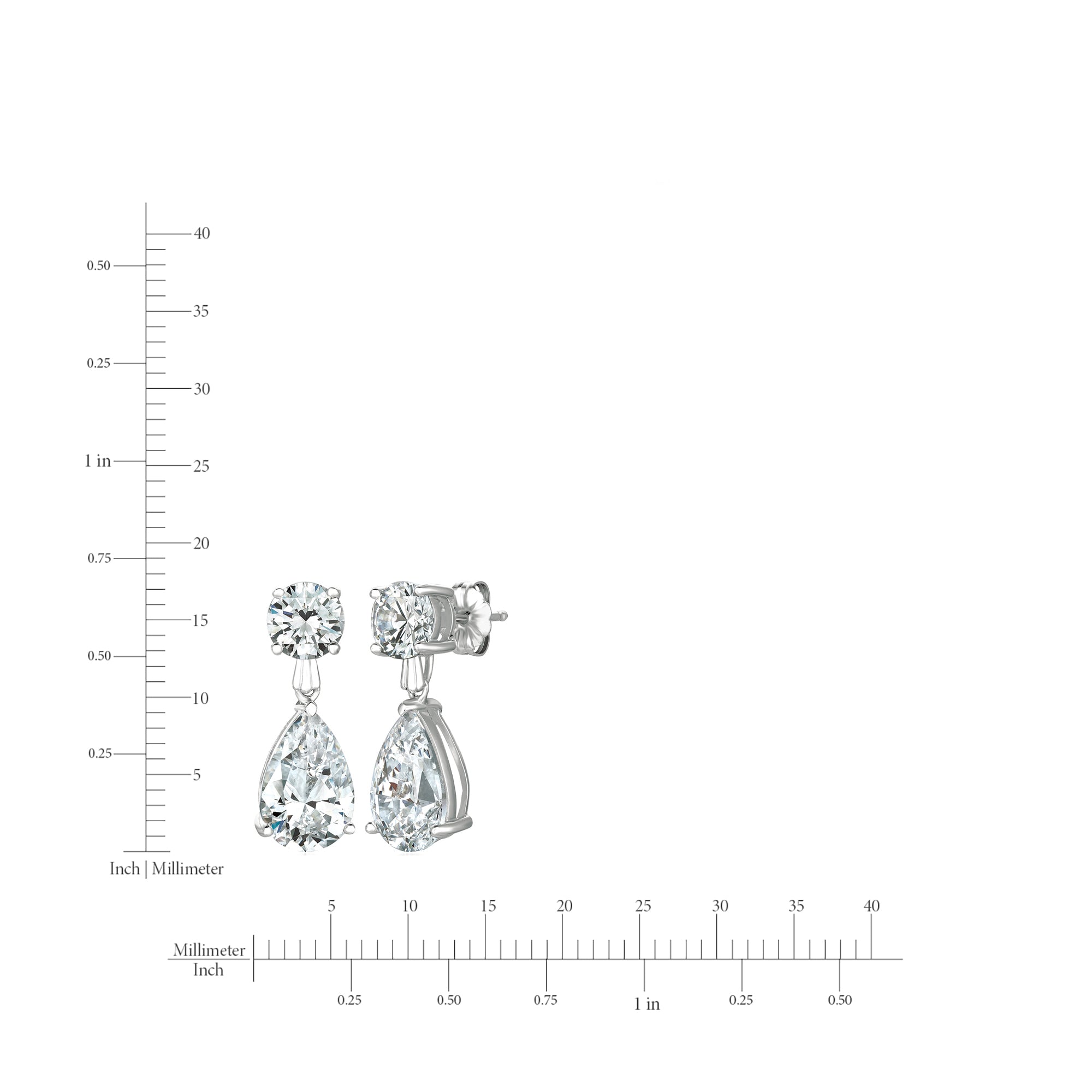 Classic Pear Drop Earrings Finished in Pure Platinum - CRISLU