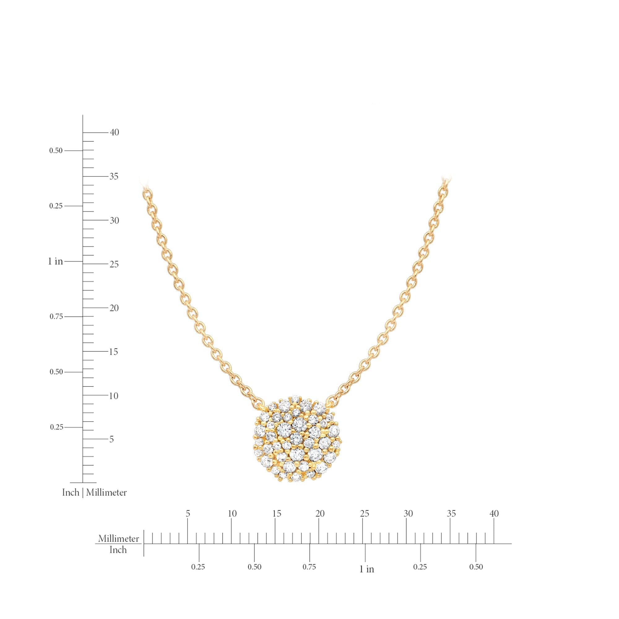 Cluster Pendant Necklace Finished in Gold - CRISLU