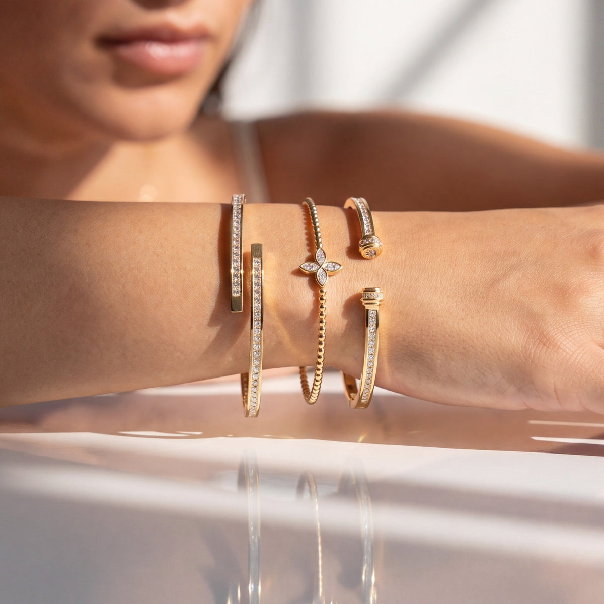 Contour Pavé Open Cuff Bangle - CRISLU