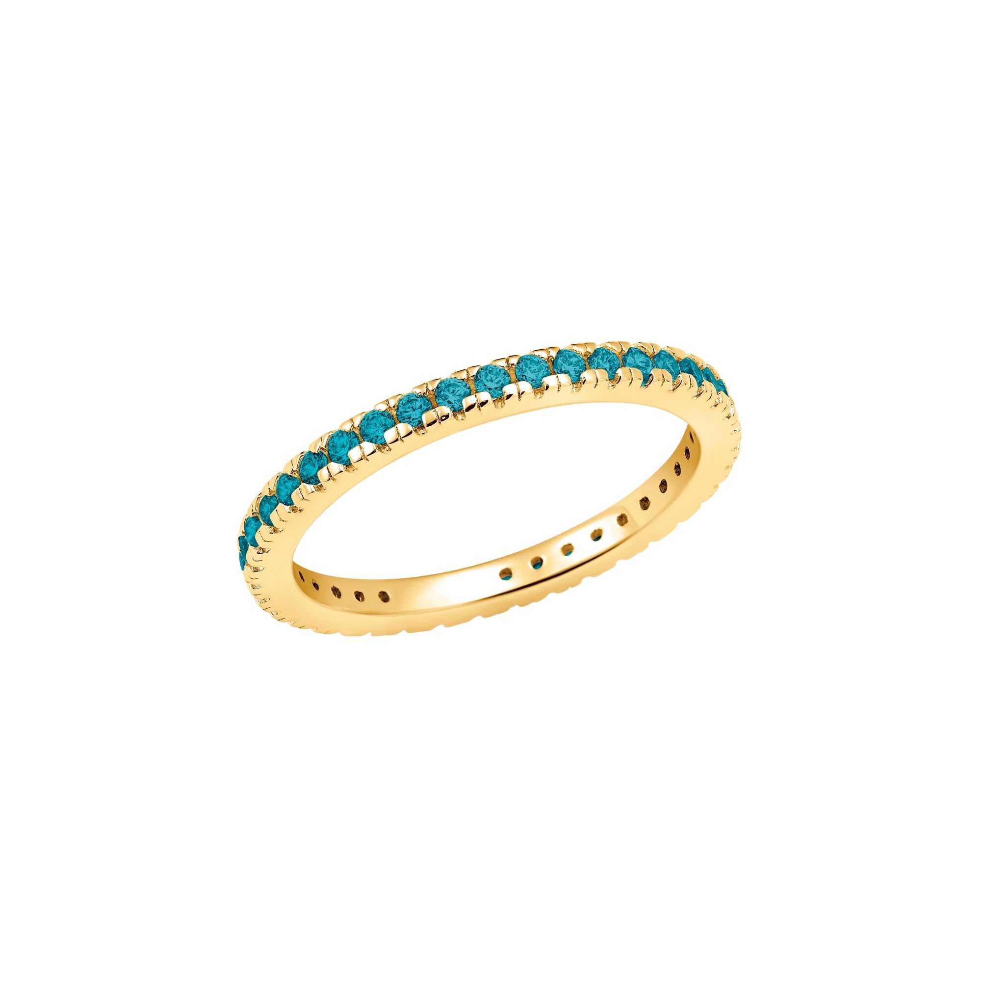 December Birthstone Eternity Band Finished in Gold - CRISLU