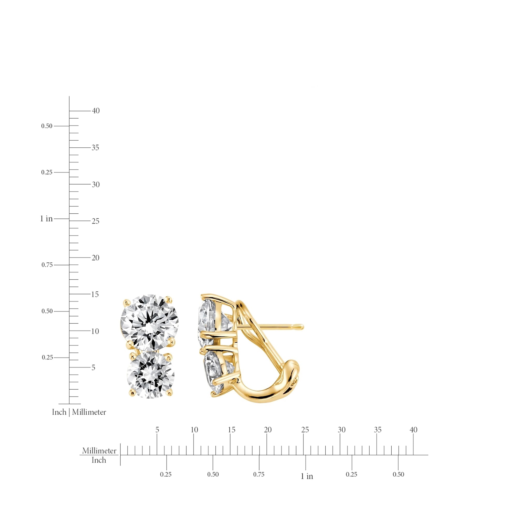 Double Post Earrings Finished in Gold - CRISLU