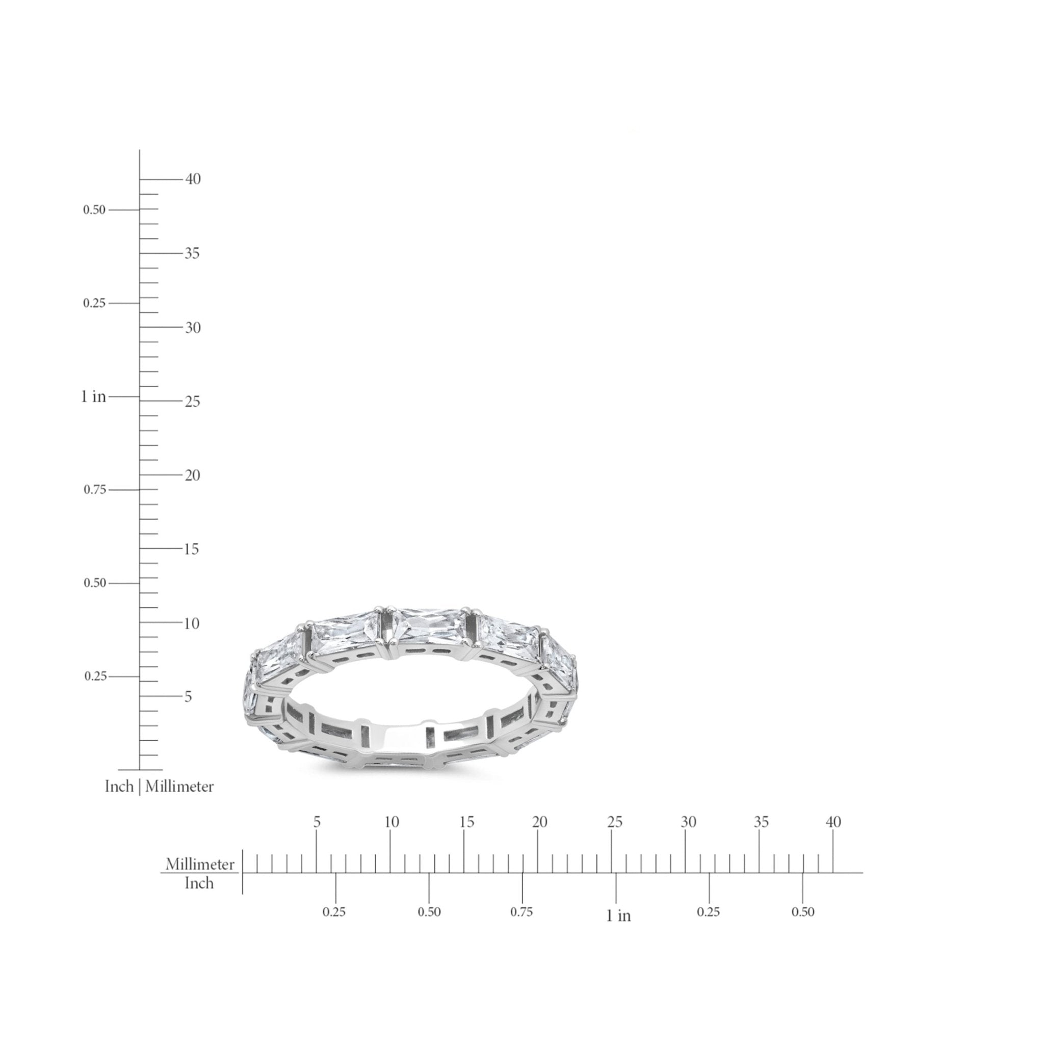 East West Baguette Eternity Ring Finished in Platinum - CRISLU