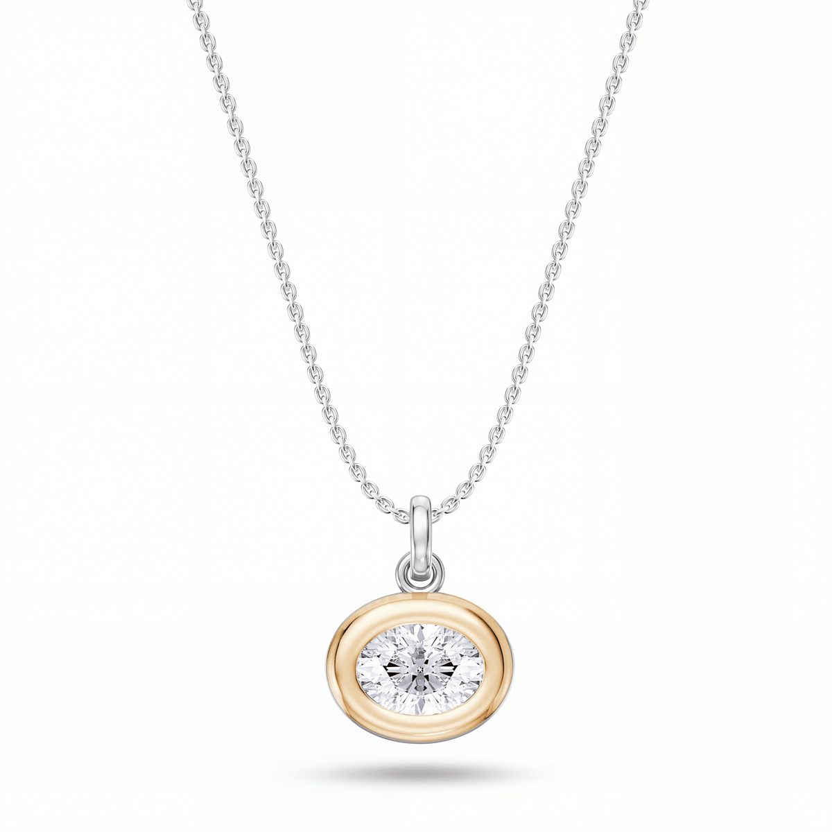 Ellipse Oval Pendant Necklace - CRISLU