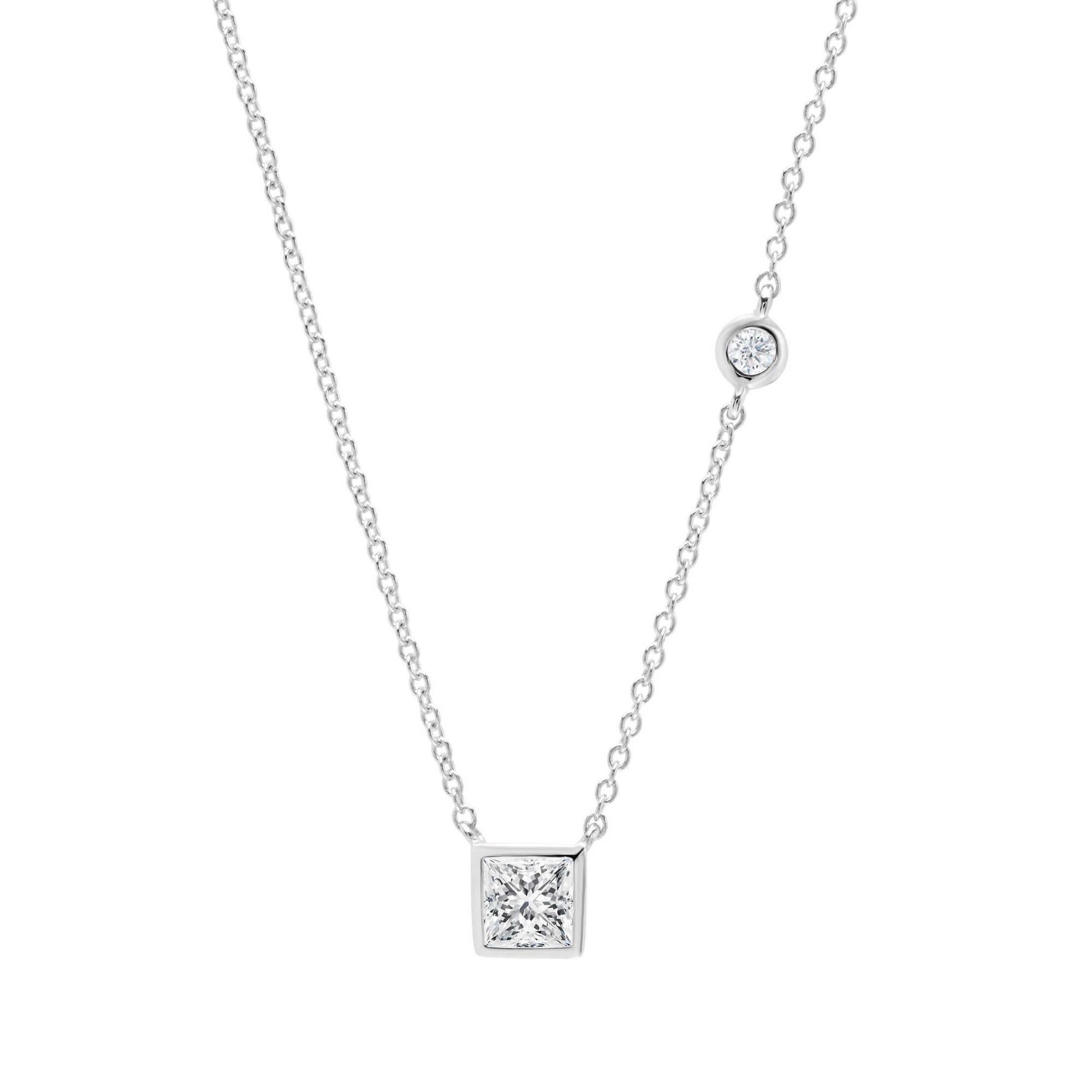 Emerald Asymmetrical Necklace Finished in Platinum - CRISLU