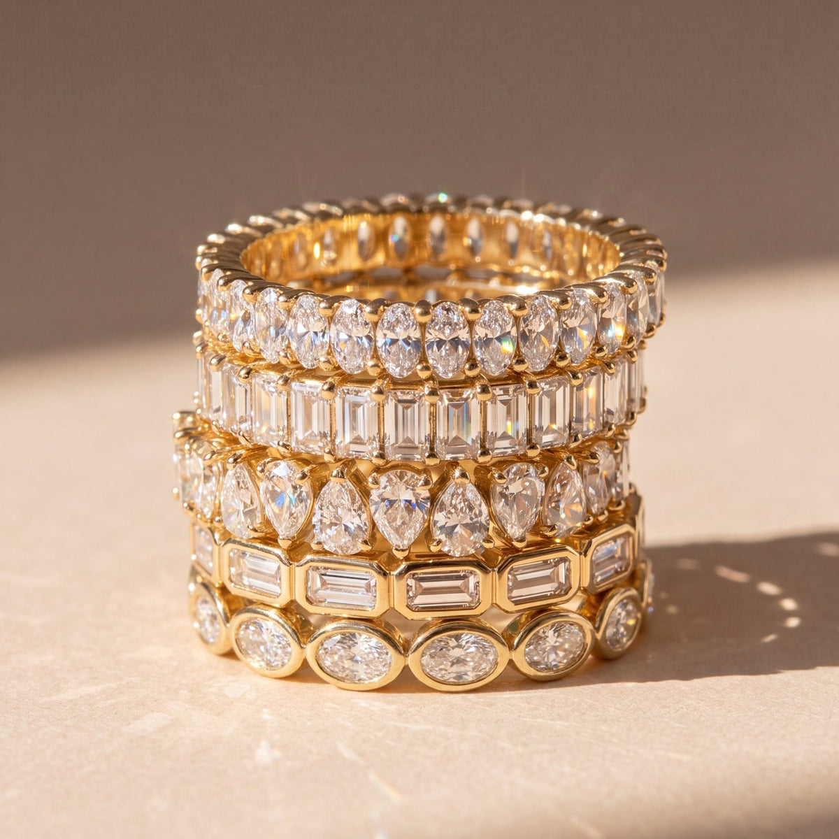 Eterna Round Bezel Eternity Band - CRISLU