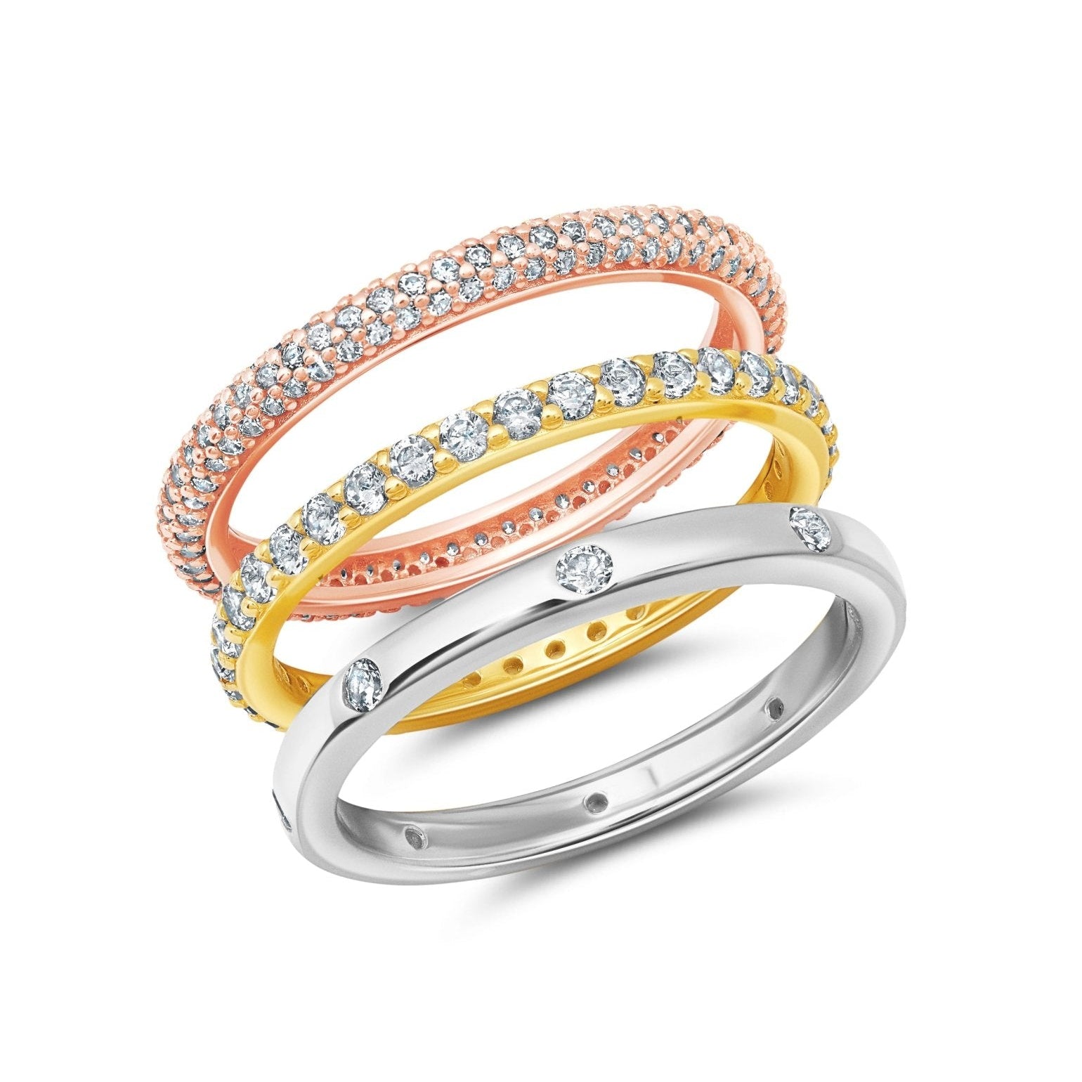 Eternal Tri Tone Stacking Ring - CRISLU