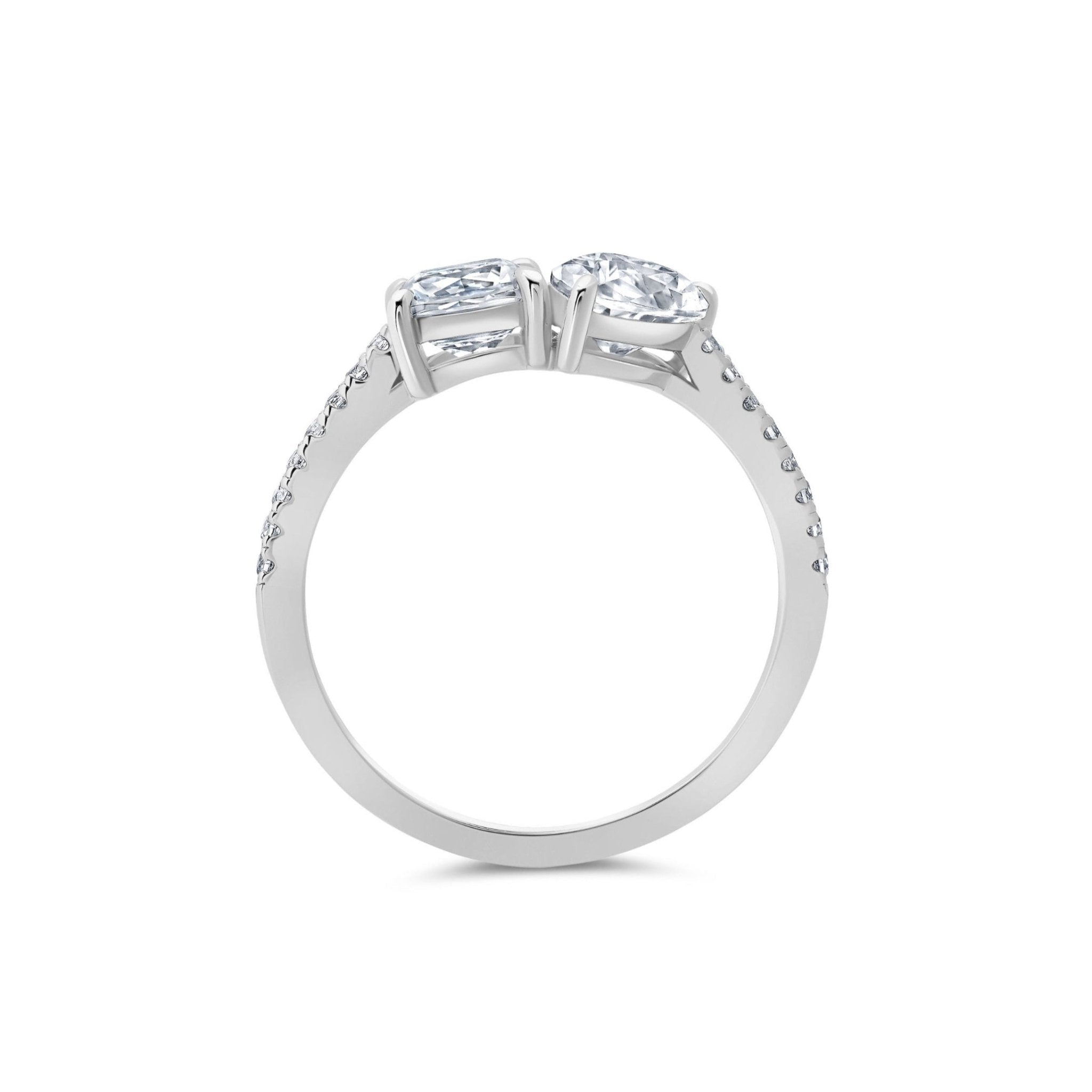 Evermore Toi - et - Moi Pear and Cusion Ring - CRISLU