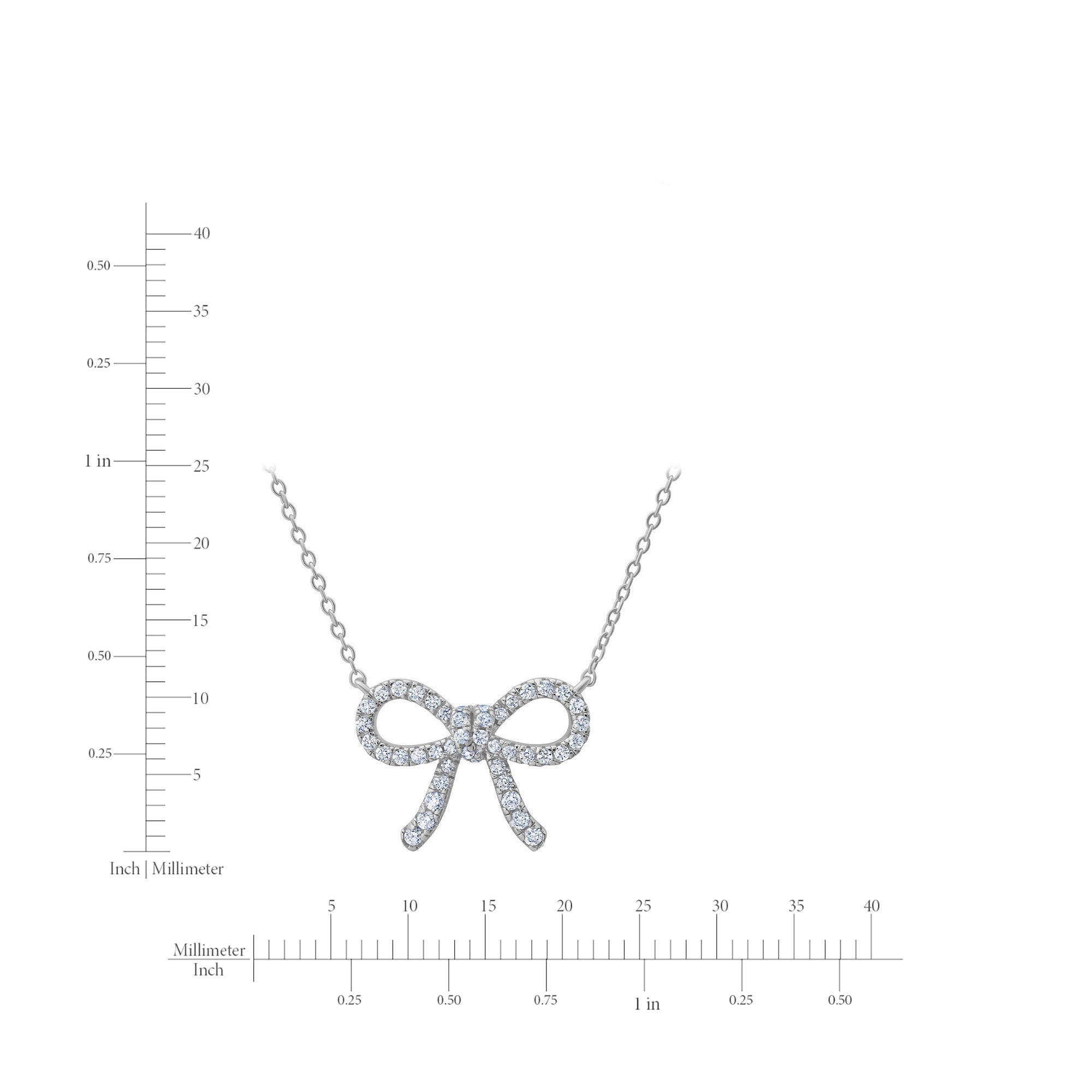 Fairytale Bow Necklace in Platinum - CRISLU