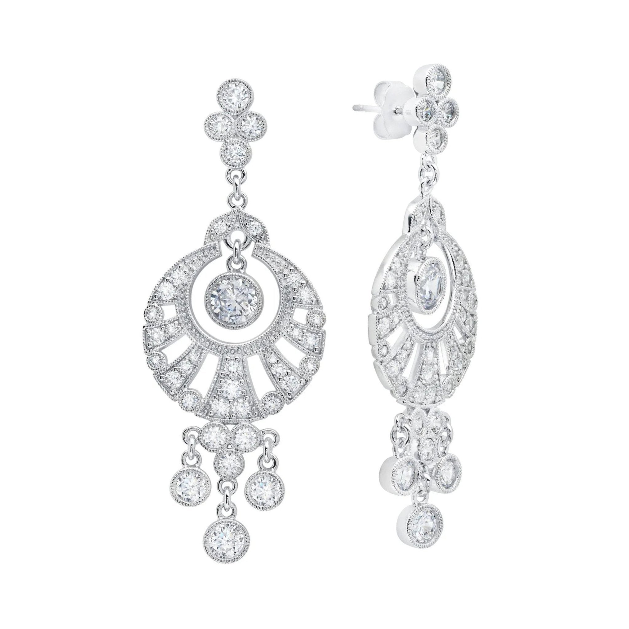 Fan Drop Earrings - CRISLU