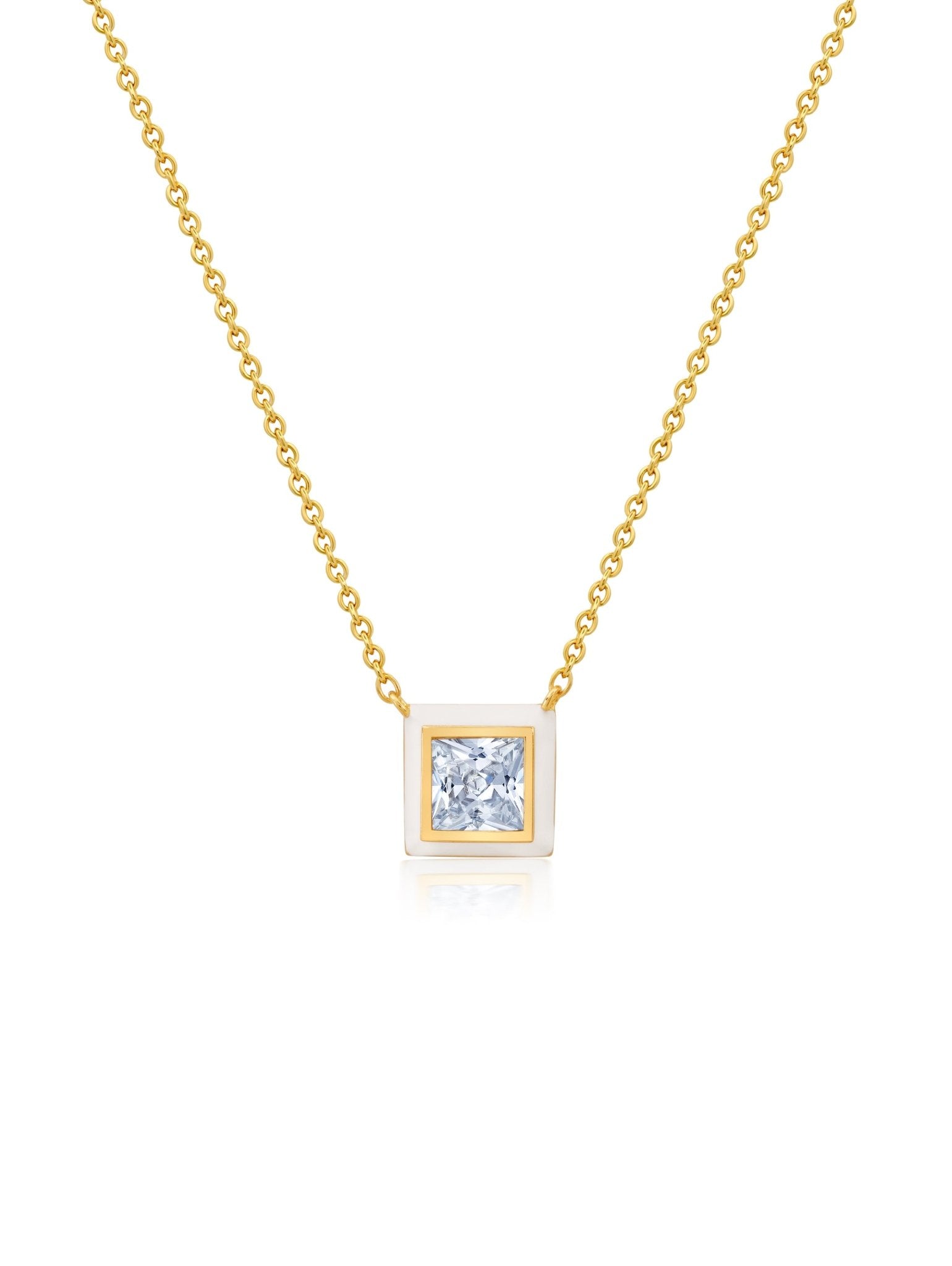 Gold Glaze Square Pendant - CRISLU