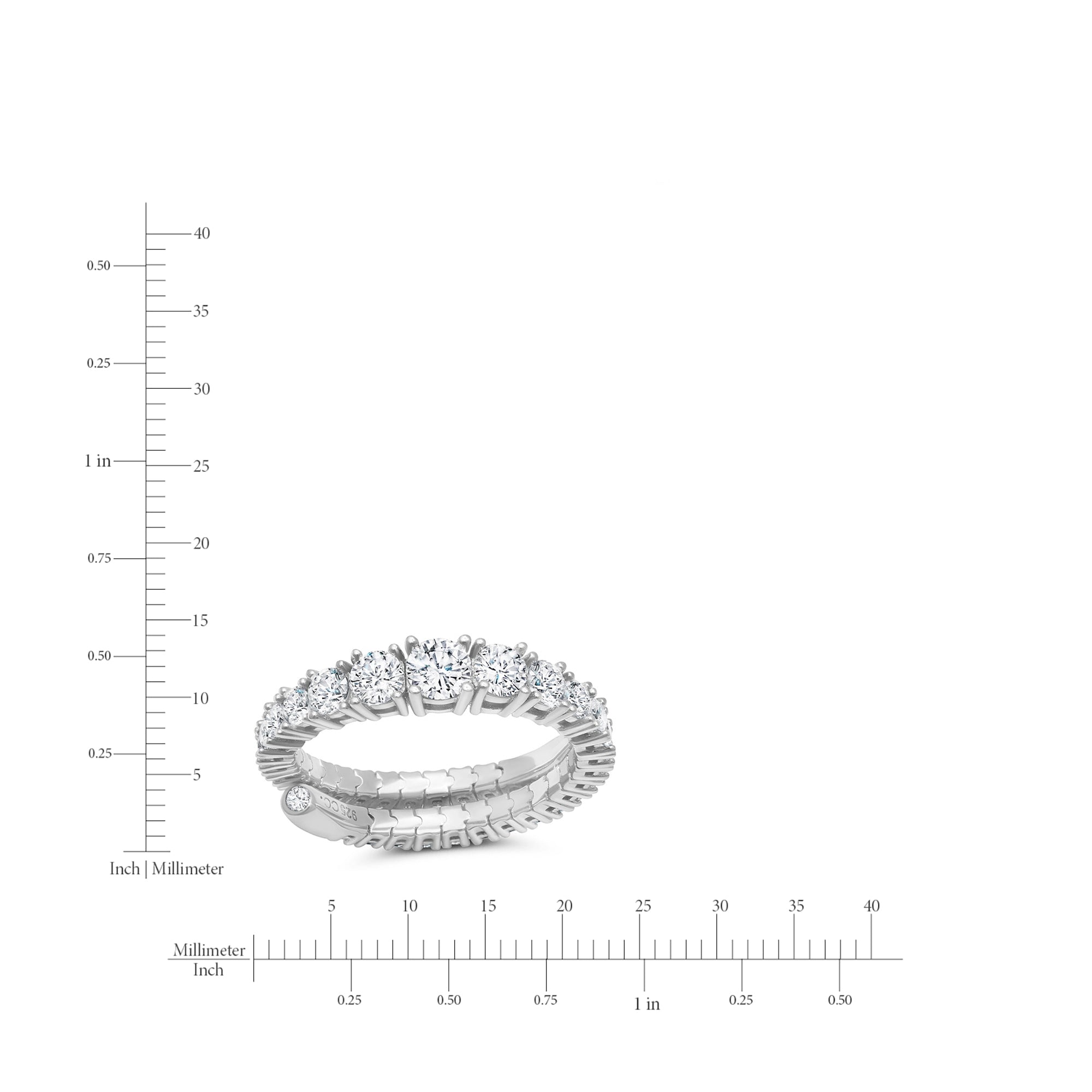 Graduated Adjustable Ring in Platinum - CRISLU