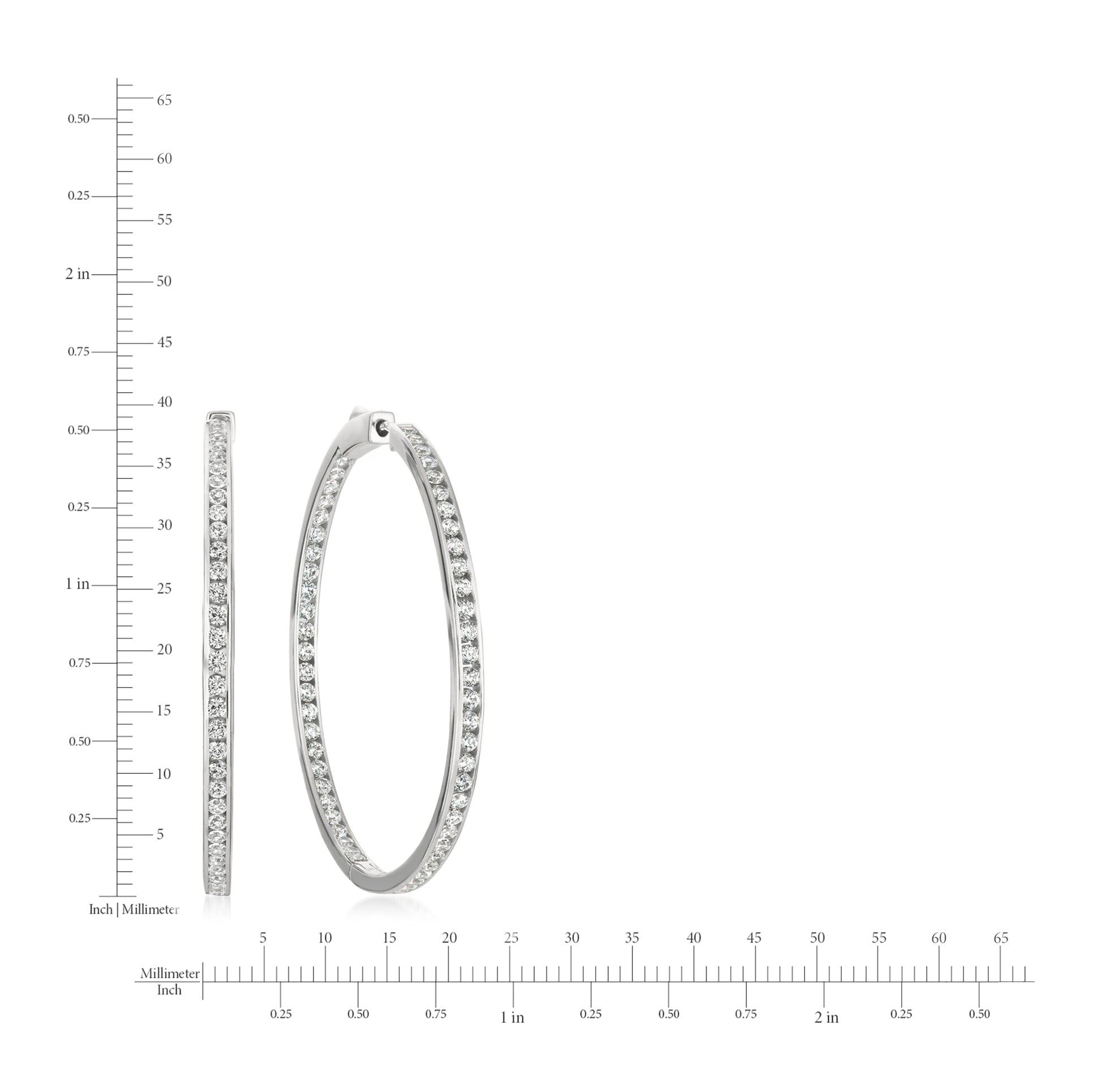 Inside Out 1.3" Hoop Earrings Finished in Platinum - CRISLU