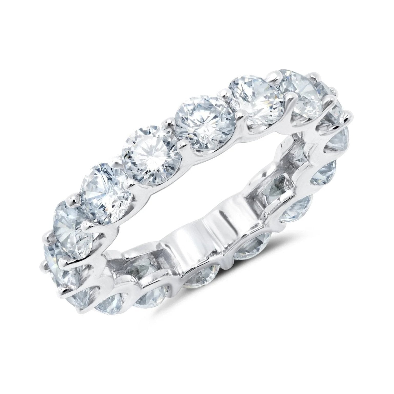 Large Brilliant Cut Eternity Band in Platinum - CRISLU