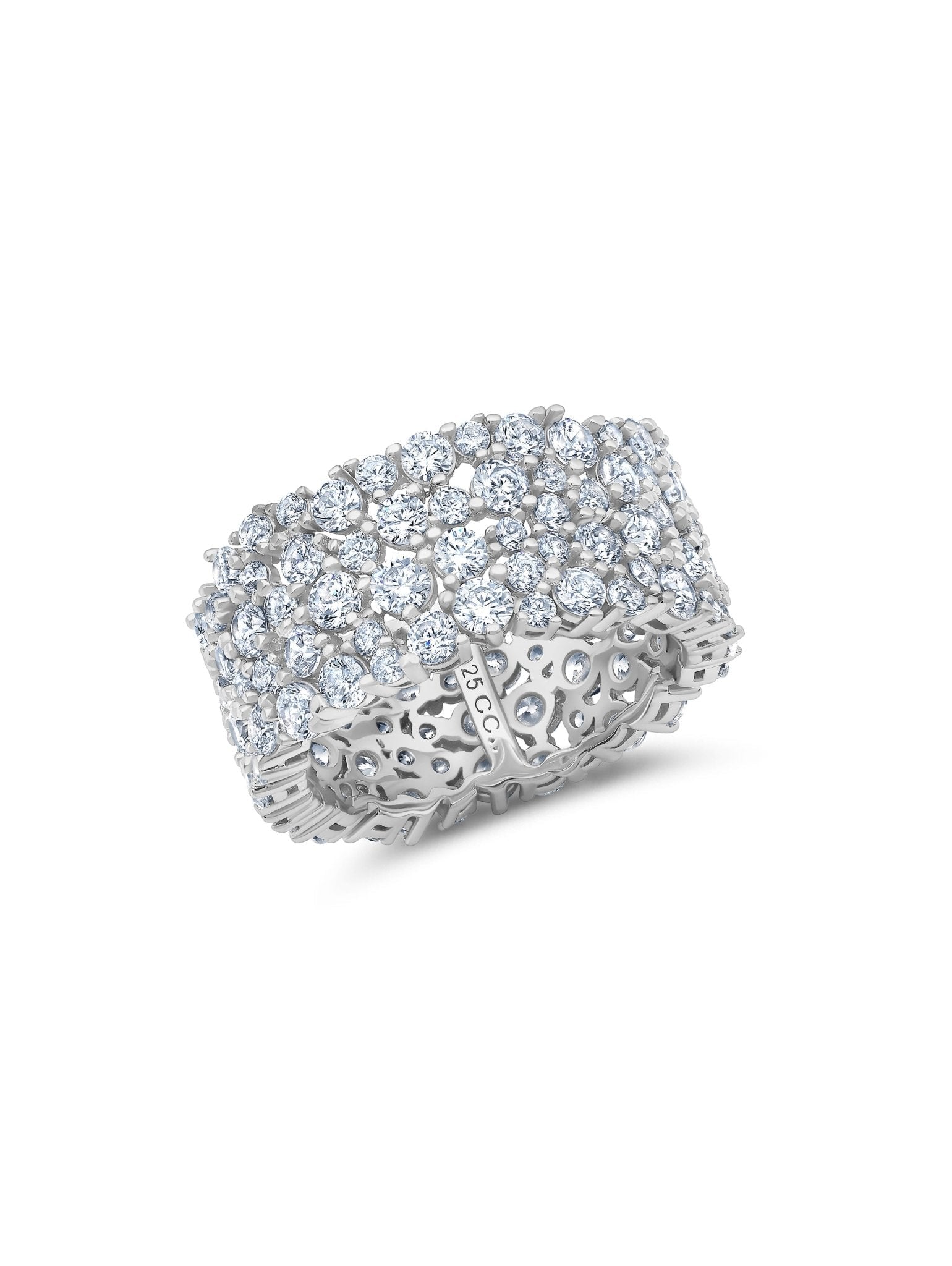 Large Cluster Ring Finished in Gold - CRISLU