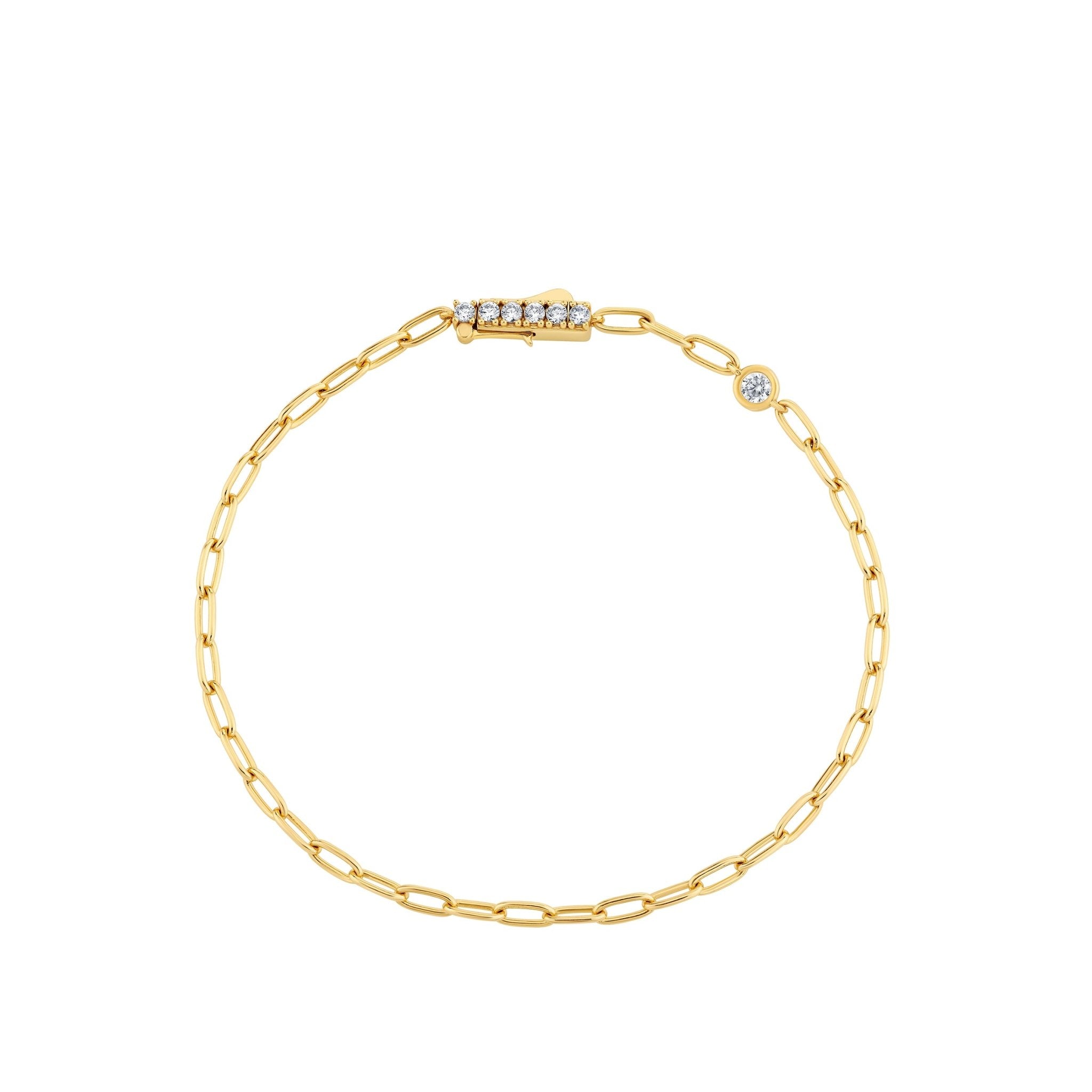 Layer Up Paperclip Chain Bracelet Finished in Gold - CRISLU