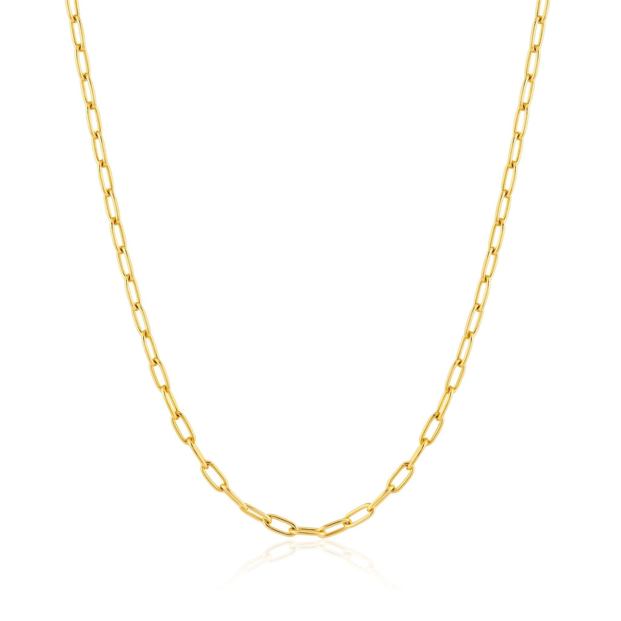 Layer Up Paperclip Chain Necklace Finished in Gold - CRISLU