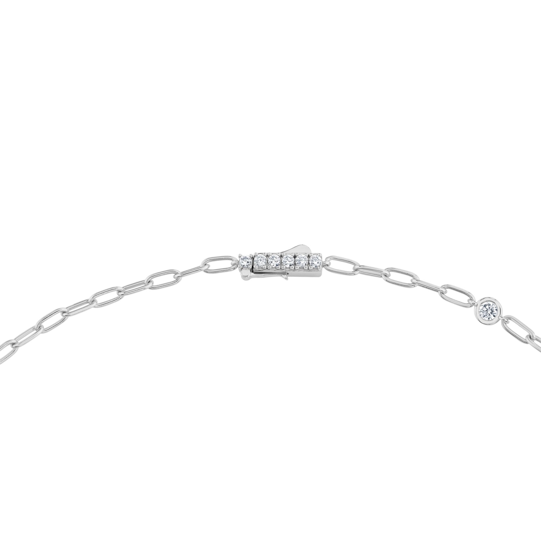 Layer Up Paperclip Chain Necklace Finished in Platinum - CRISLU