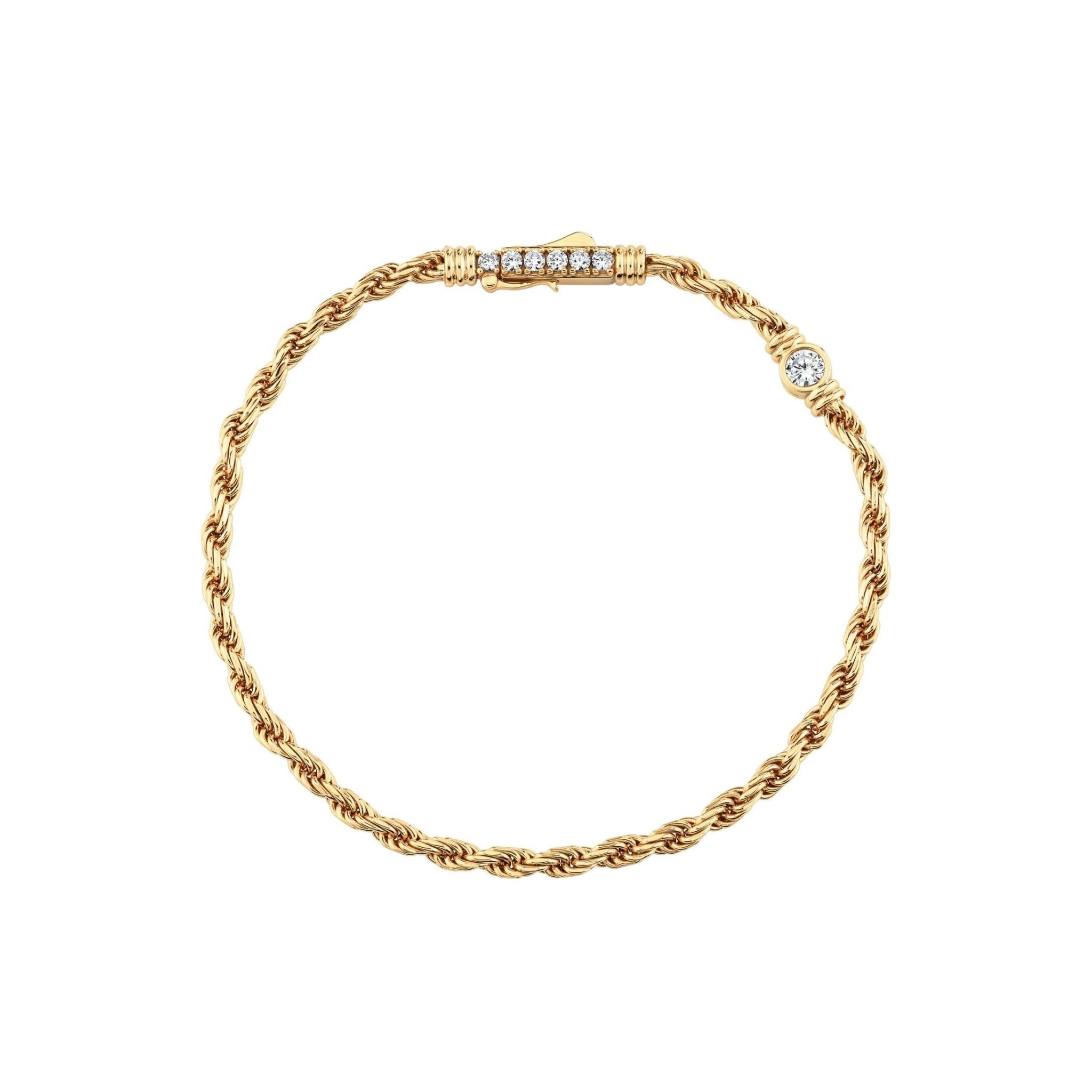 Layer Up Rope Chain Bracelet Finished in Gold - CRISLU