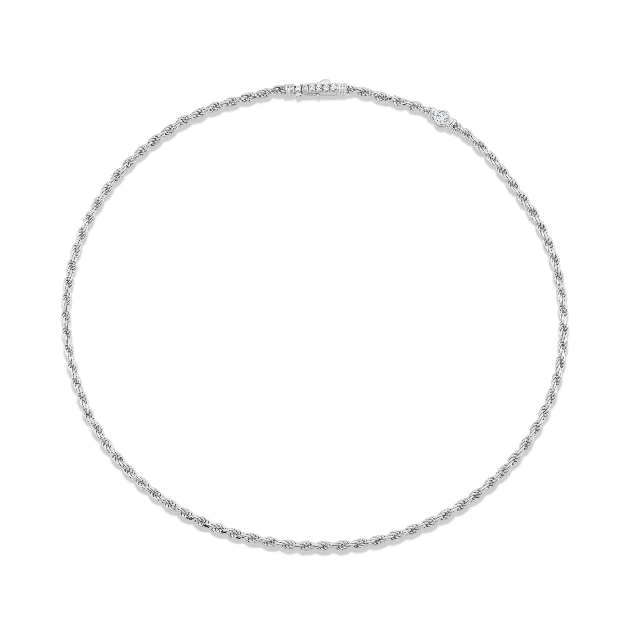 Layer Up Rope Chain Necklace Finished in Platinum - CRISLU