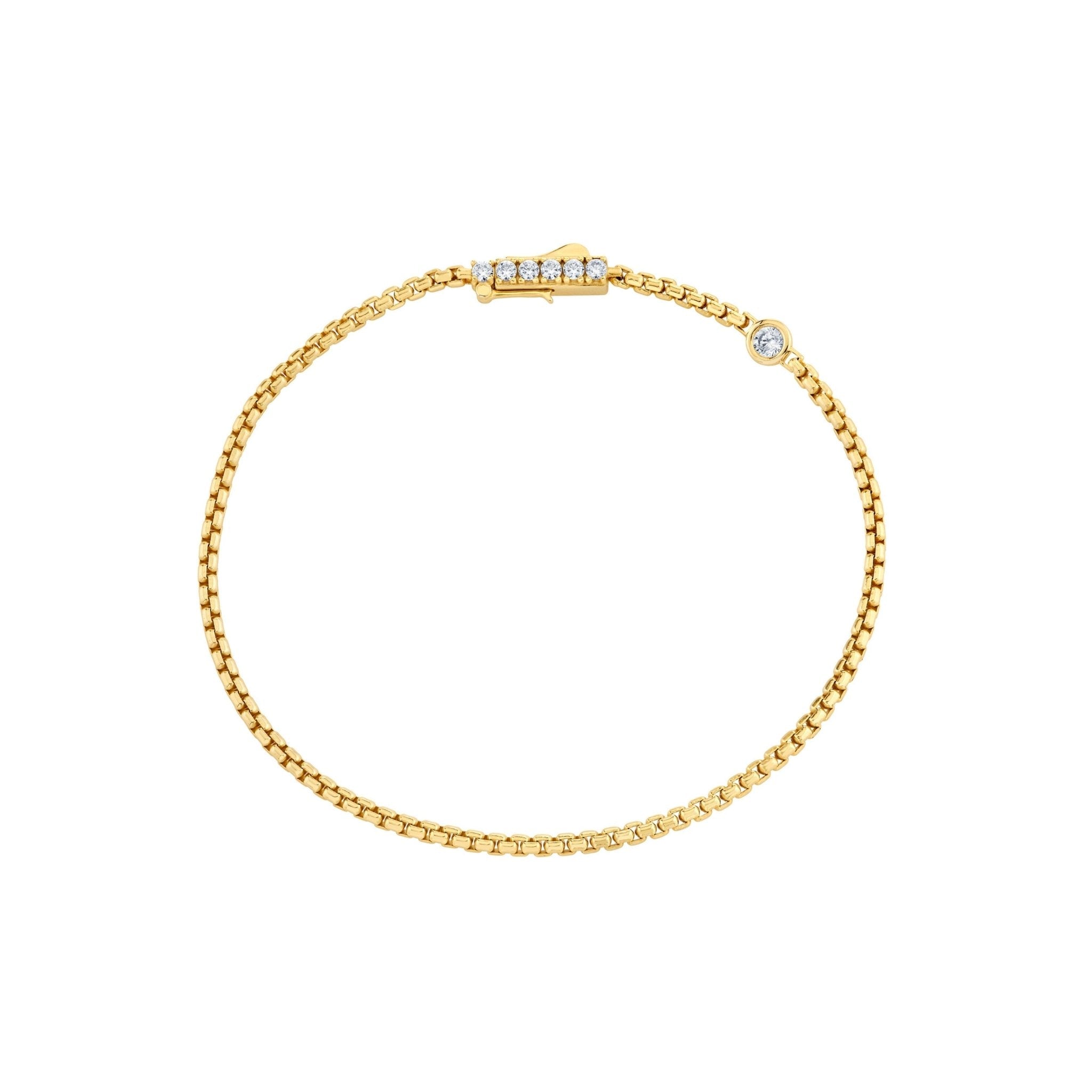 Layer Up Rounded Box Chain Bracelet - CRISLU