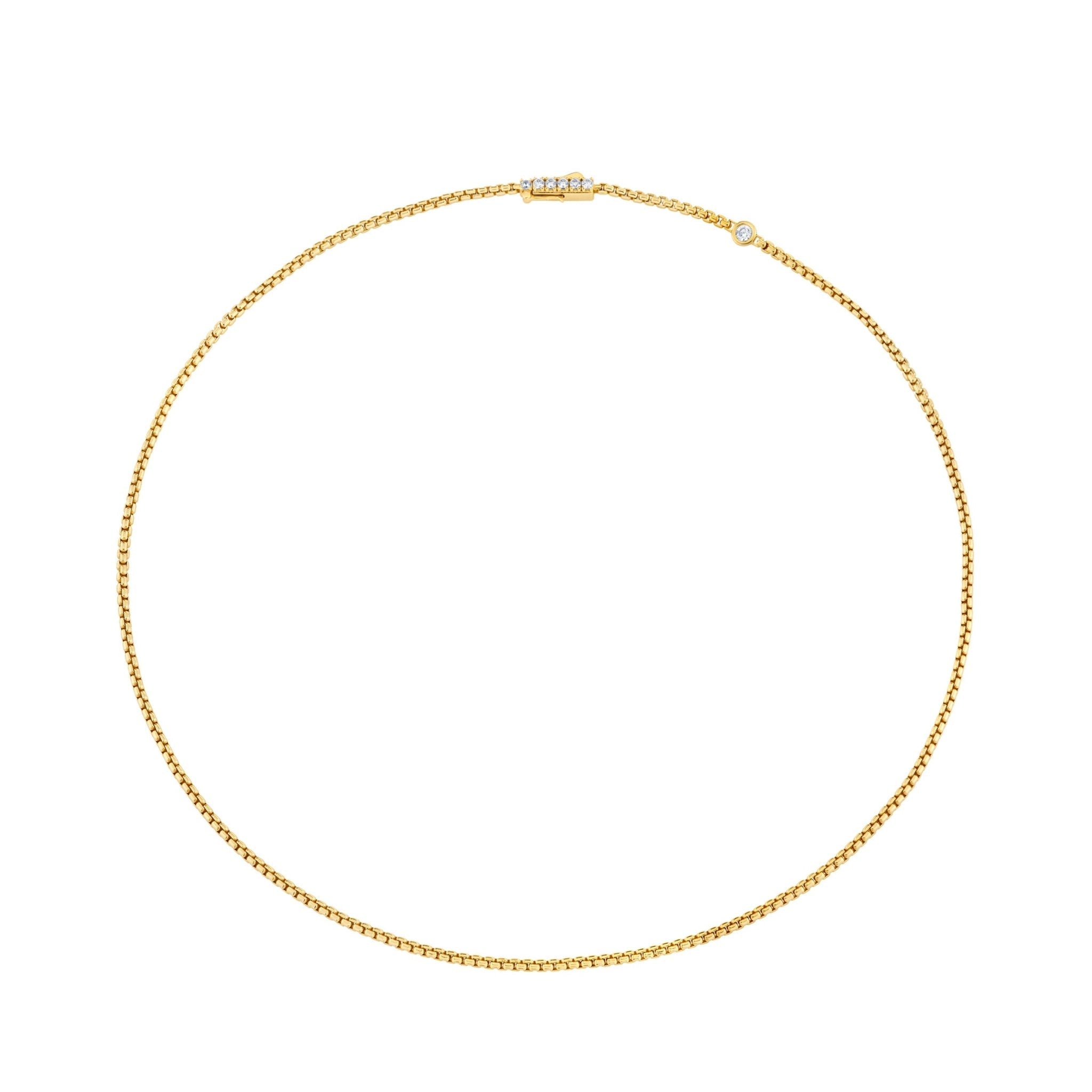 Layer Up Rounded Box Chain Necklace - CRISLU