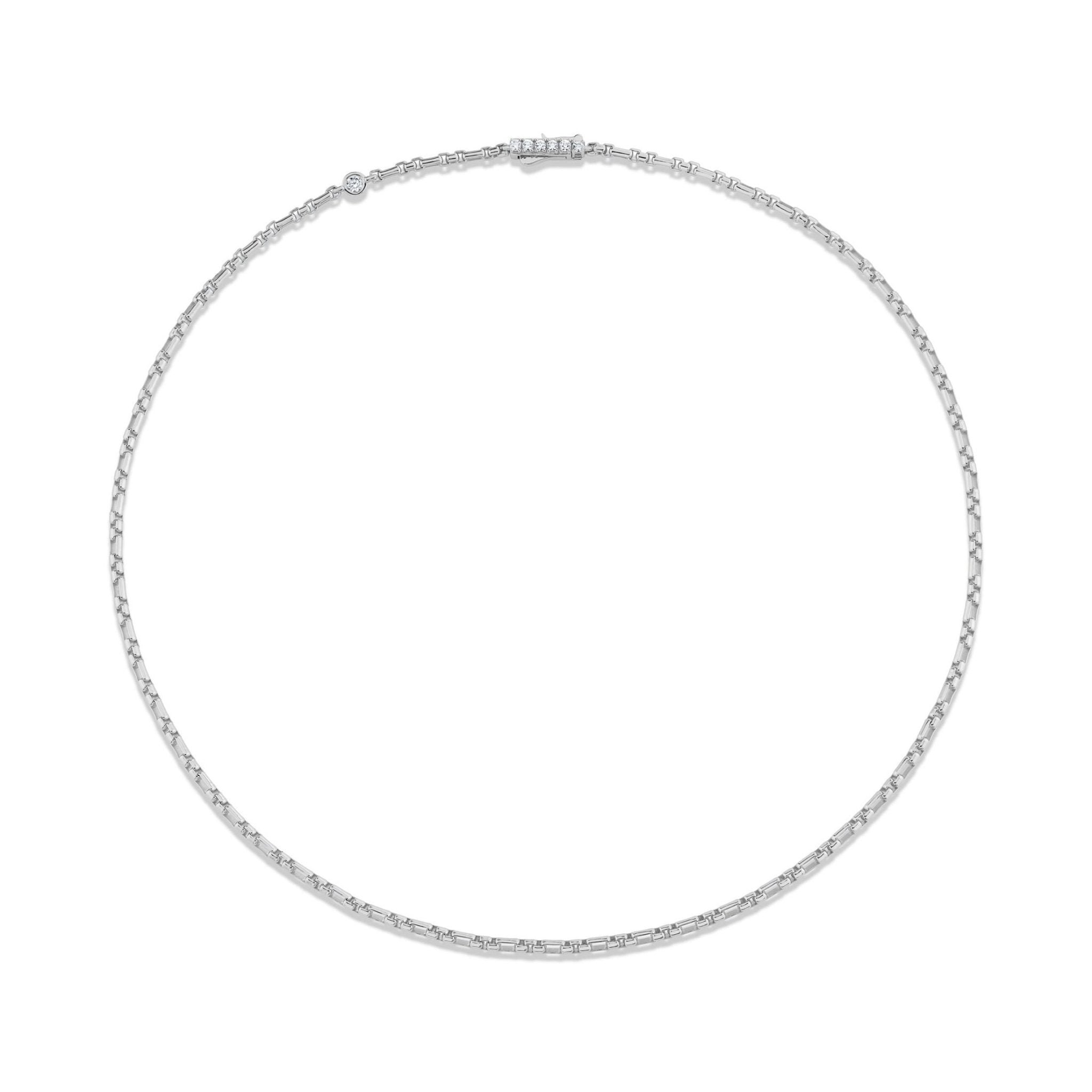 Layer Up Station Box Chain Necklace Finished in Platinum - CRISLU