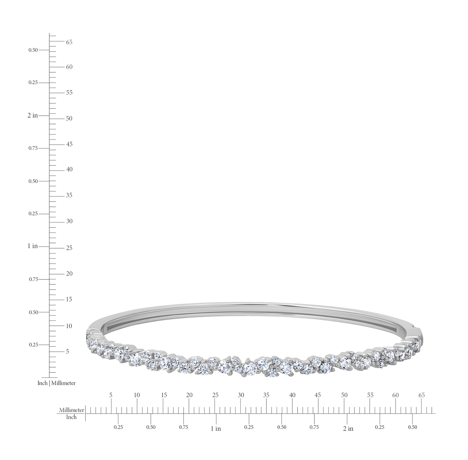 Luminous Cluster Bangle in Platinum - CRISLU