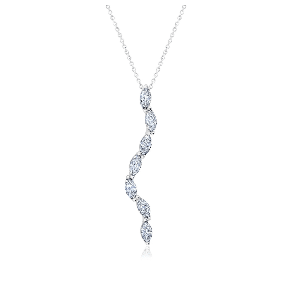 Marquise Snake Necklace in Platinum - CRISLU