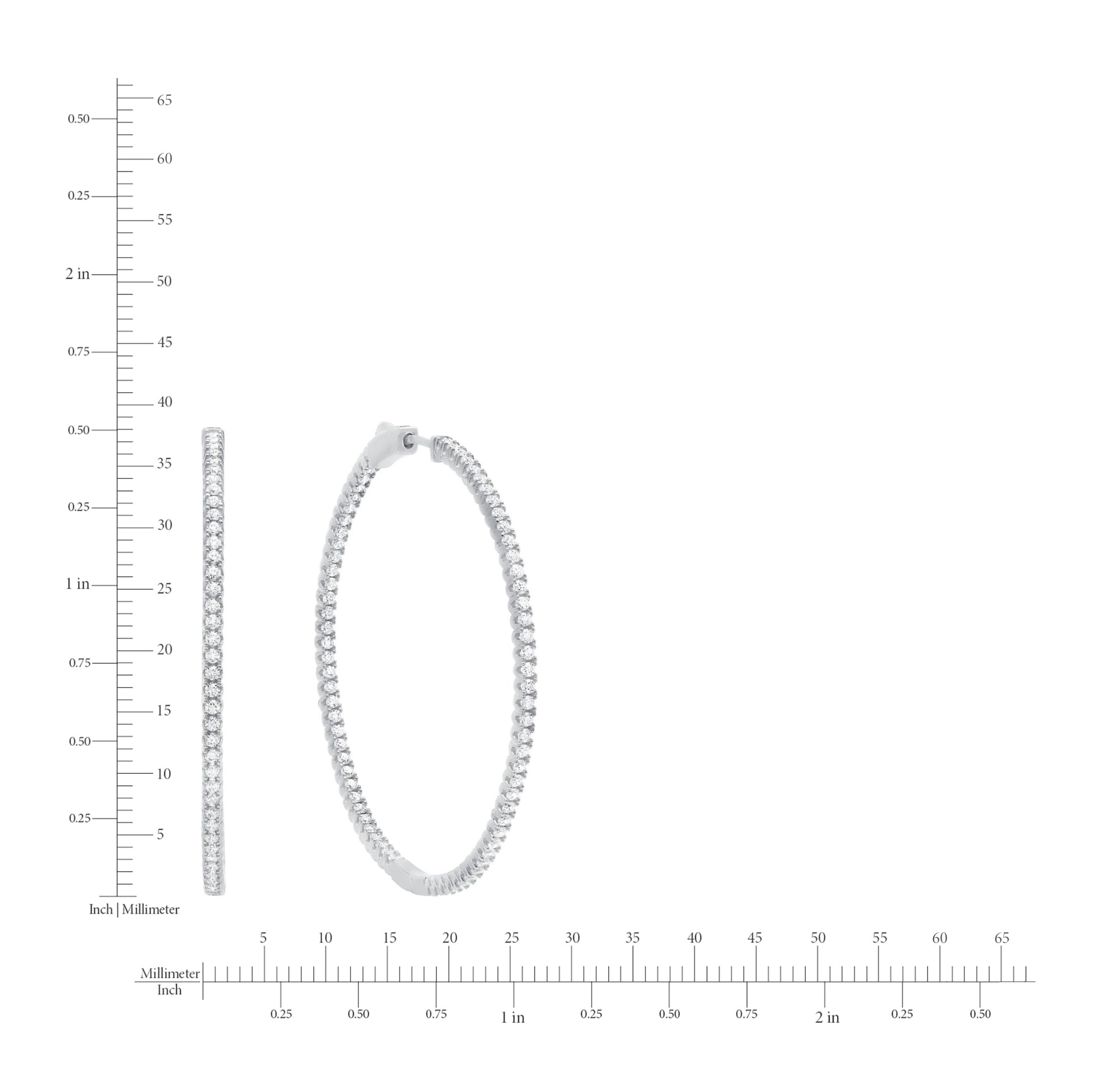 Medium Pave Hoop Earrings Finished in Platinum - CRISLU