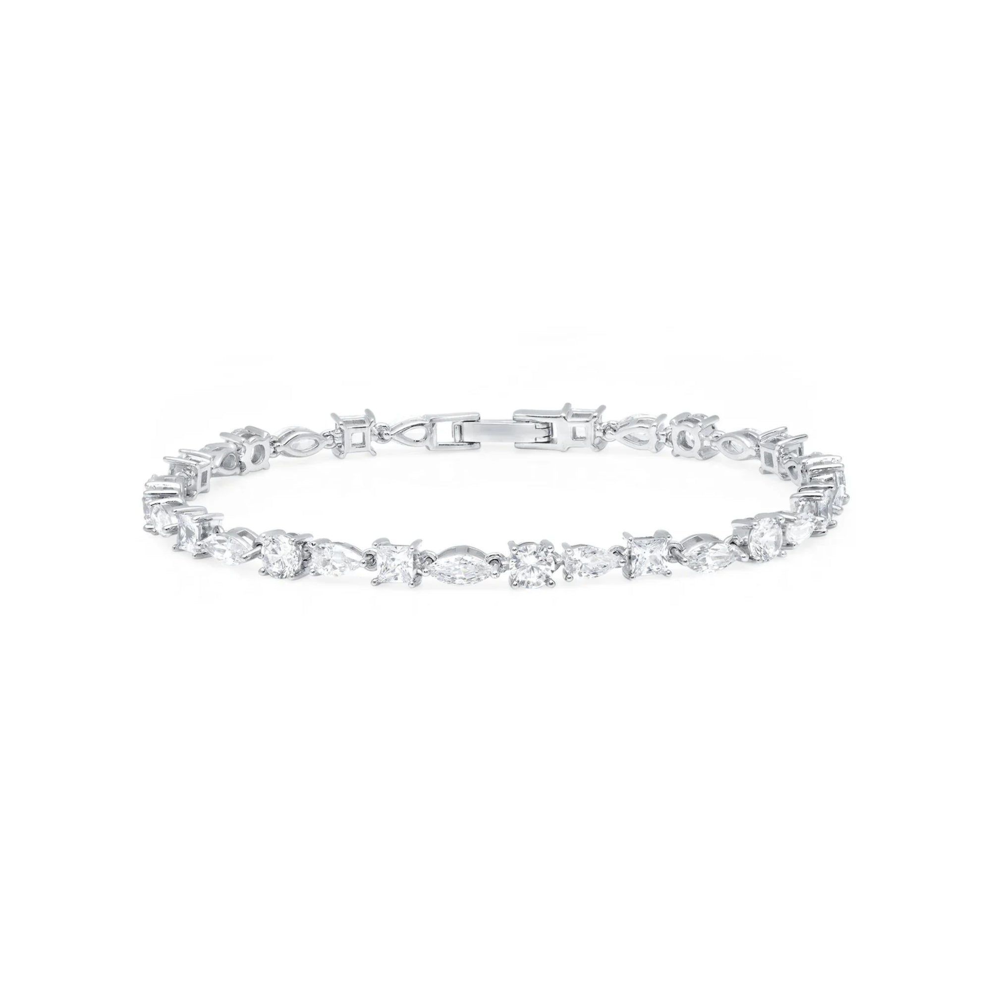 Multi Shape Tennis Bracelet Finished in Platinum - CRISLU