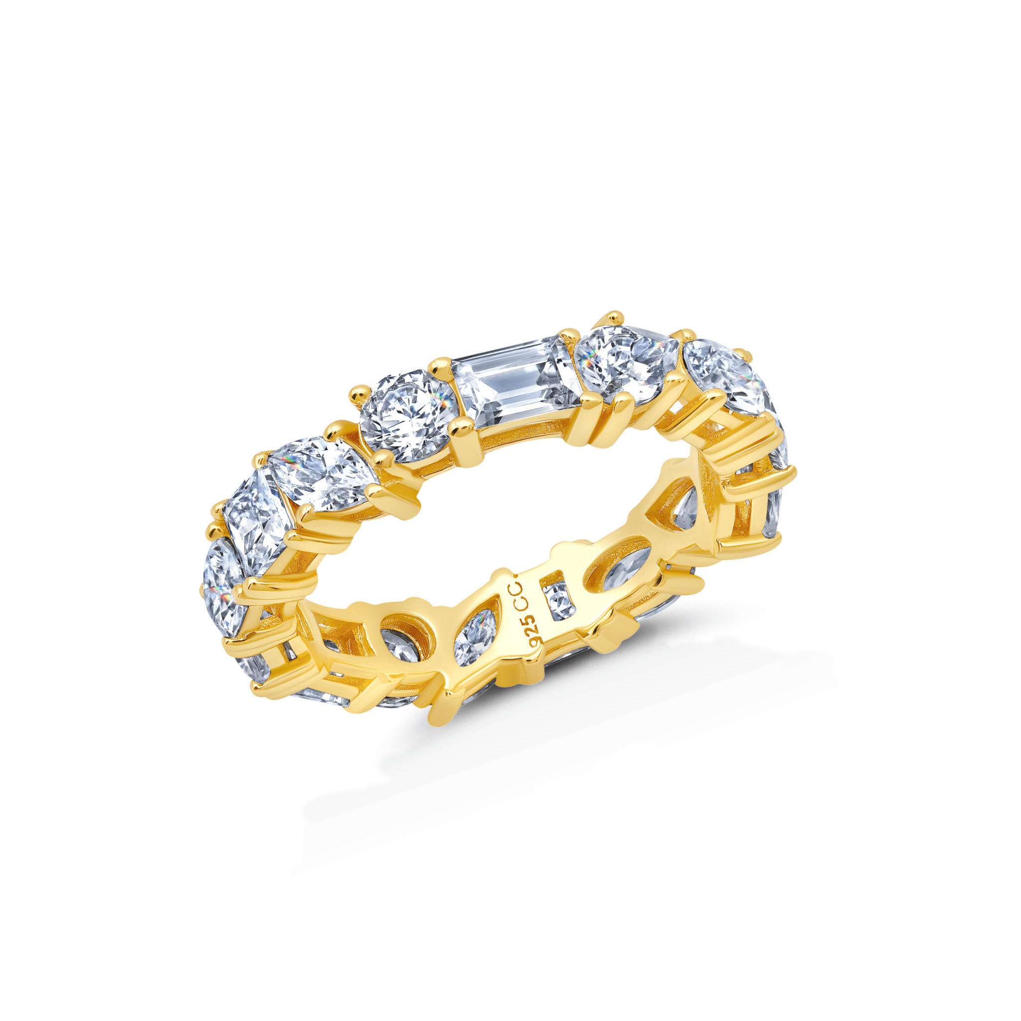 Multi Shaped Eternity Band Finished in Gold - CRISLU