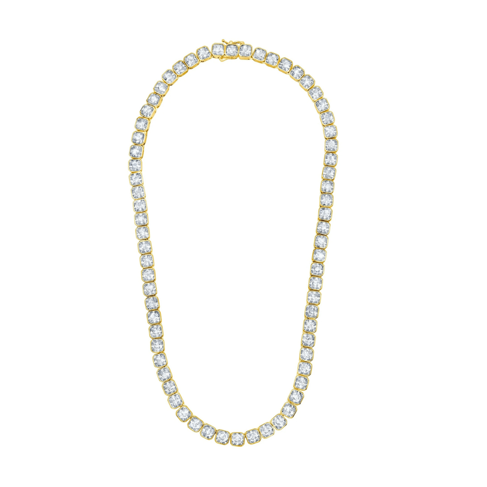 Opulence Tennis Necklace Finished in 18kt Yellow Gold - CRISLU